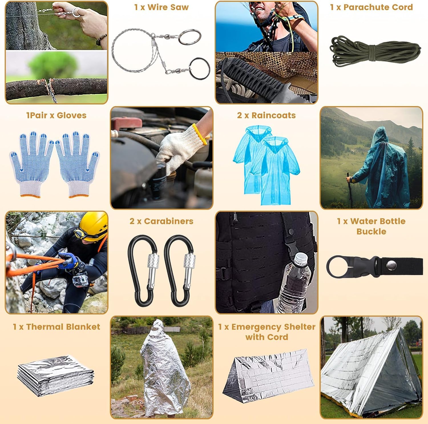 125 Pcs Survival Kit with First Aid Supplies, Tactical Emergency Gear for Outdoor Adventures, Hiking, Camping, Hunting, Fishing