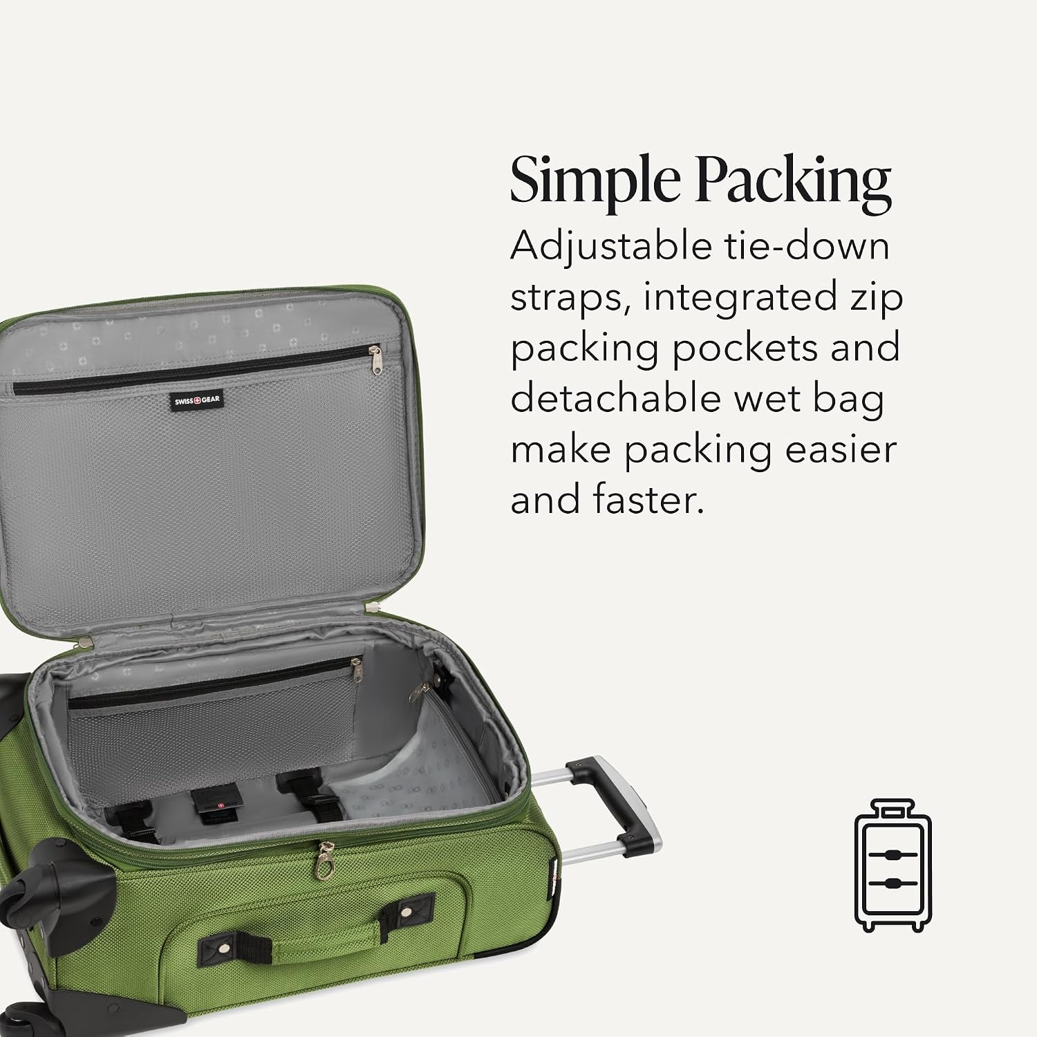 SWISSGEAR Sion Carry-On Spinner Luggage, Softside Expandable, Lightweight Suitcase, Dark Grey, 22.75-Inch