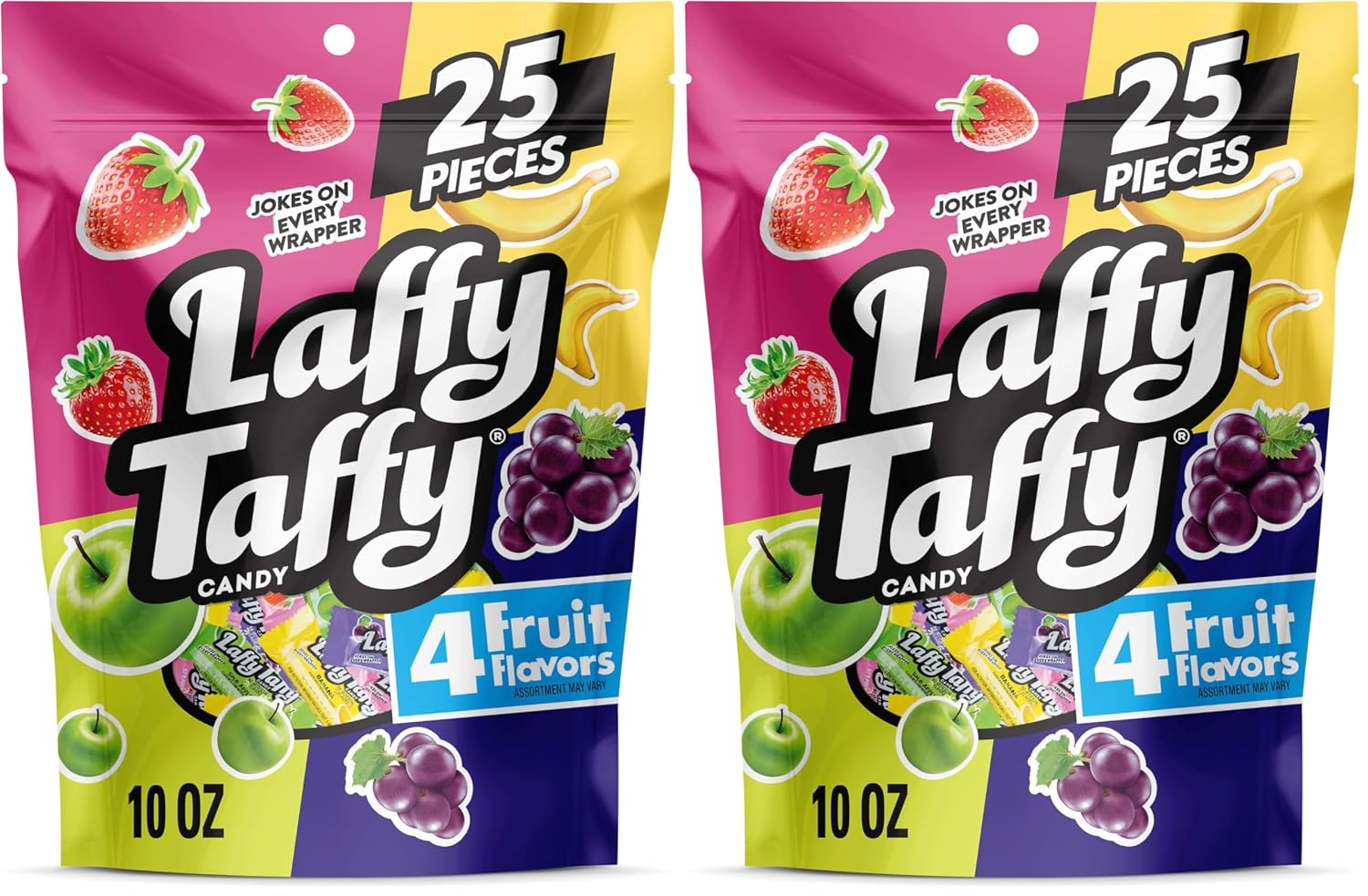 Laffy Taffy Candy, Assorted Flavors, Individually Wrapped Mini Bars, 6 Ounce