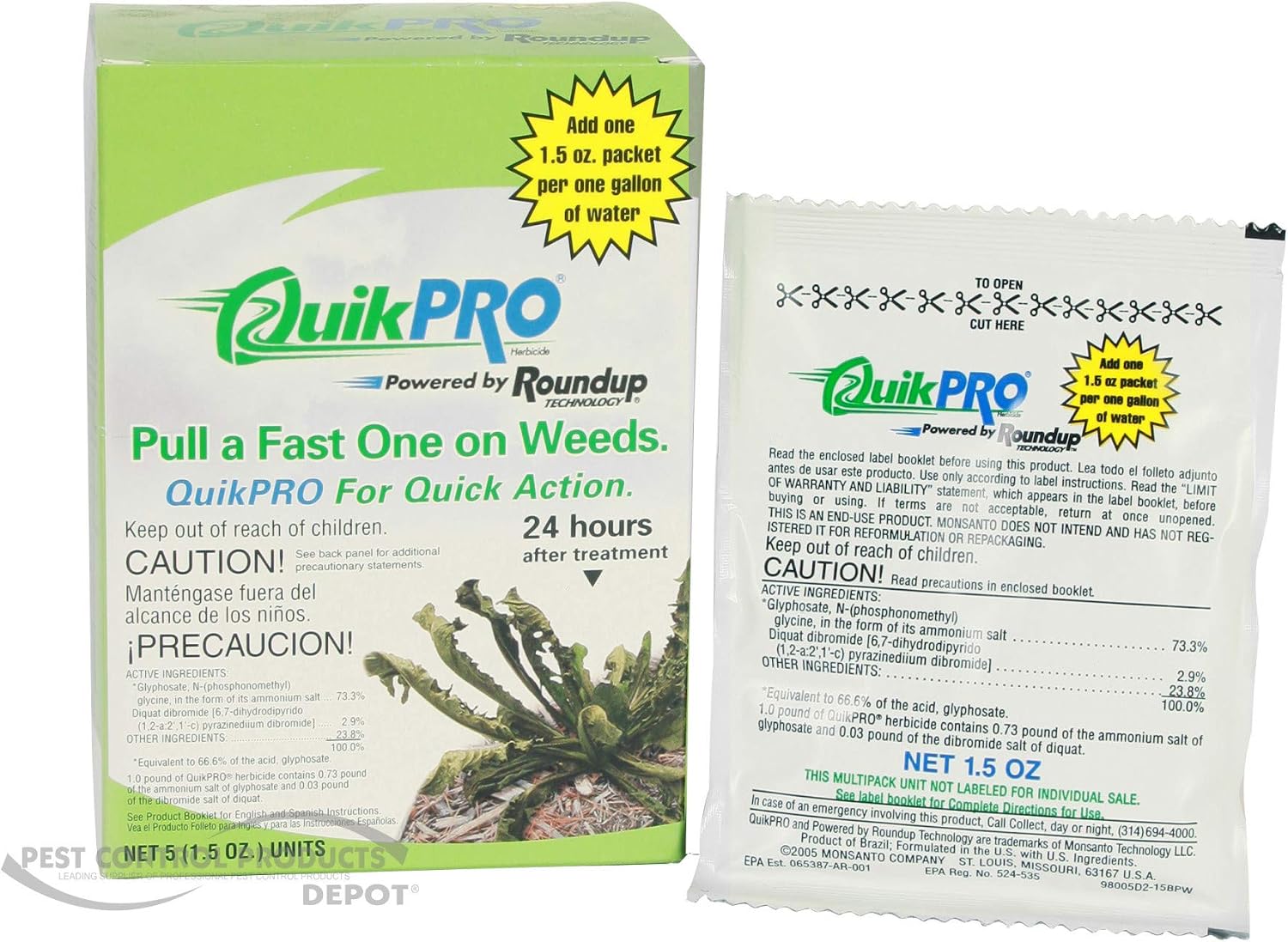 Monsanto Quik-Pro/Packets High Percentage Active Ingredient Grass/Weed Killer