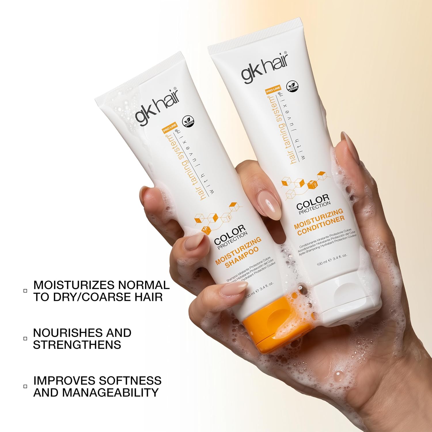 GK HAIR Keratin Shampoo and Conditioner set, Sulfate Free Moisturizing shampoo & conditioner for Color Treated Hair, Hydrating lightweight Formula for Dry, Damaged & Frizzy Hair 10.1oz each