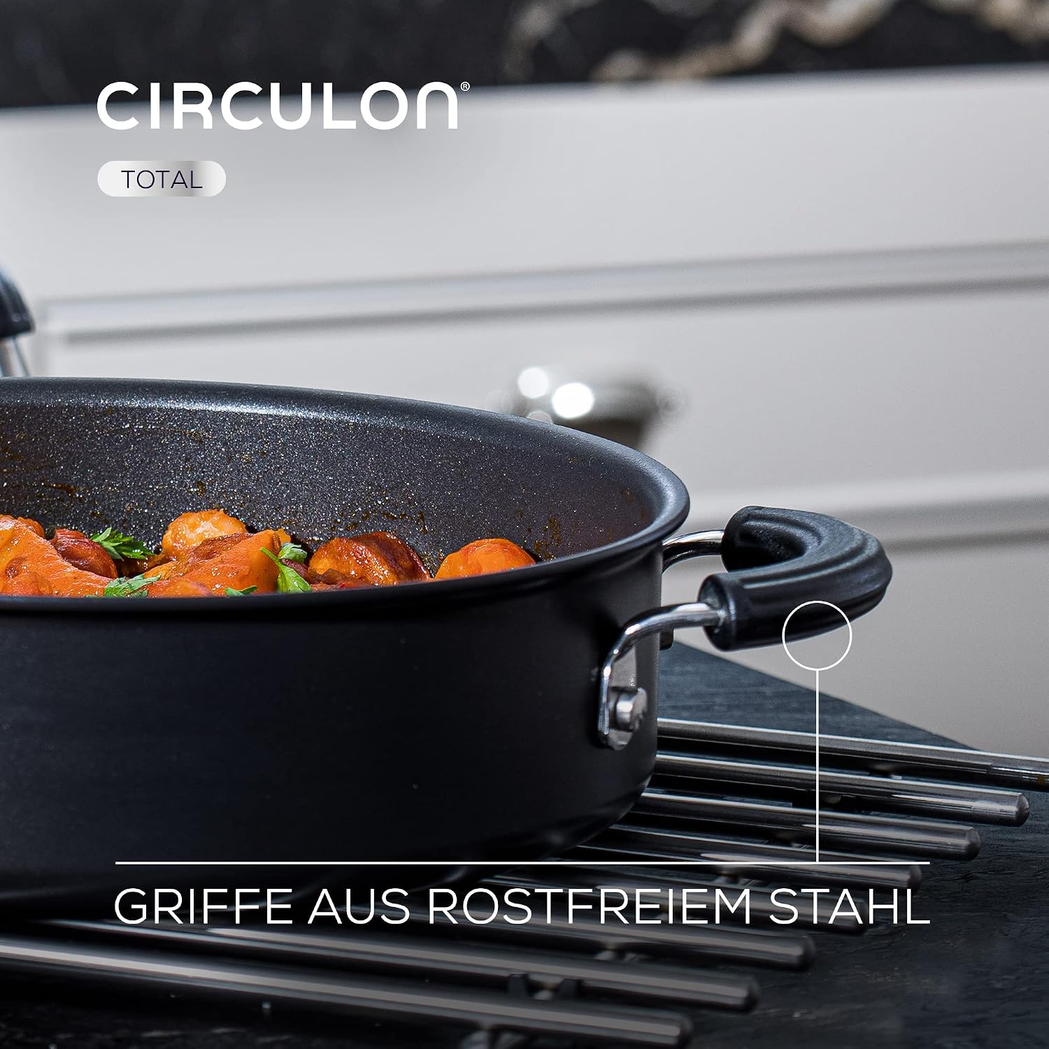 Circulon - Total - Saute Pan with Lid 28cm - Durable Non Stick - Hard Anodised - Induction - Oven and Dishwasher Safe - Lifetime Guarantee