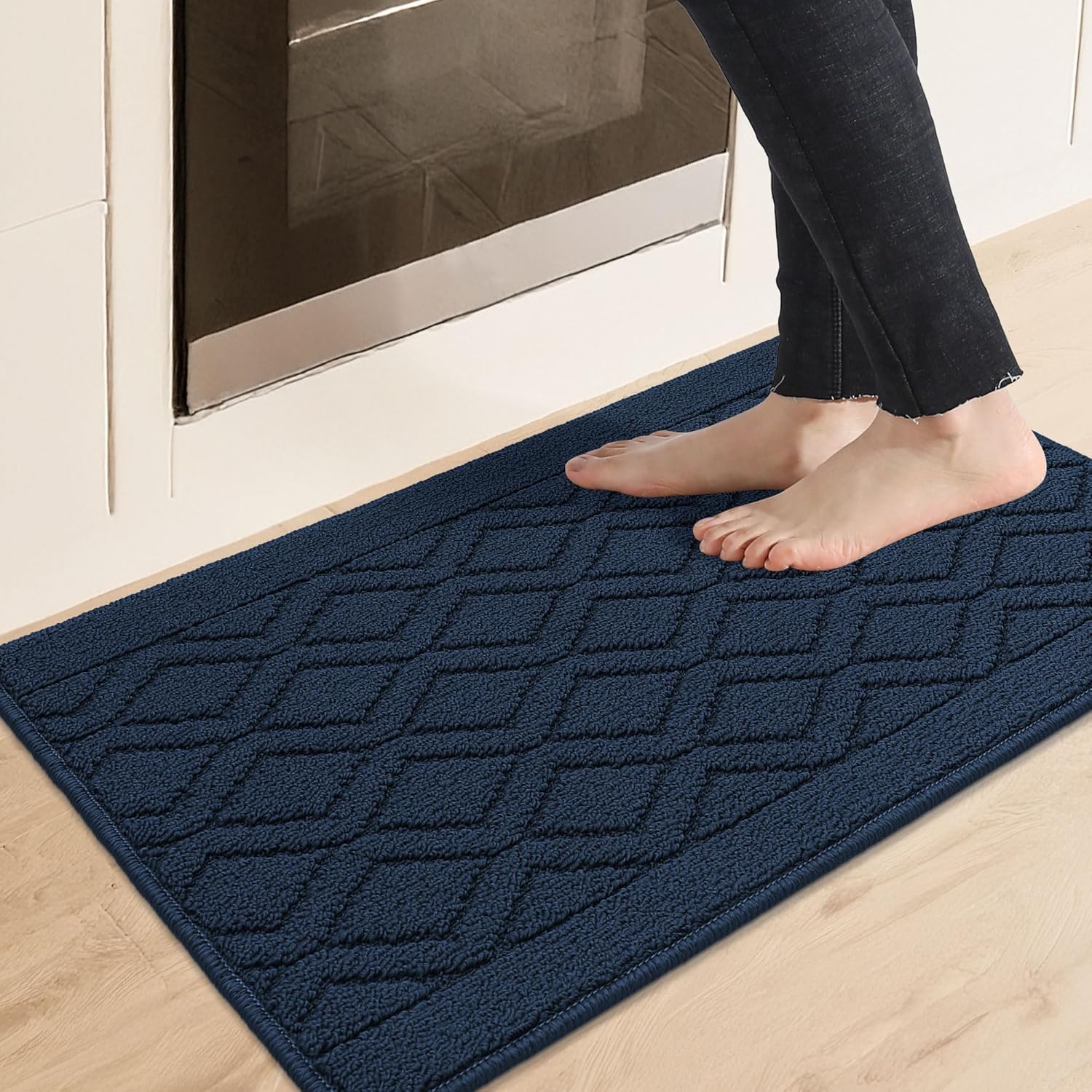 COSY HOMEER 48x20Inch/30X20Inch Kitchen Rug Mats,Grey