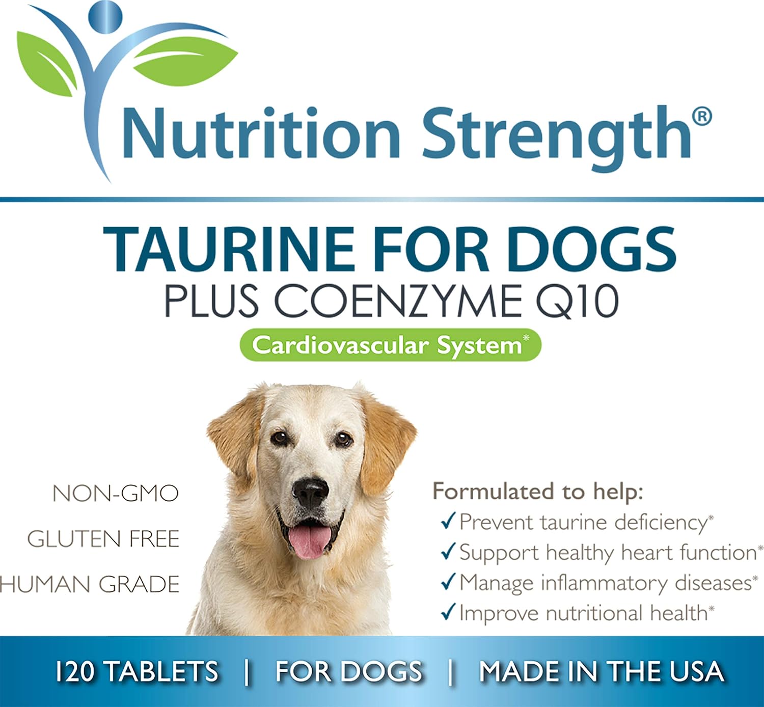 Taurine for Dogs, Support for a Healthy Heart Function, Resist Inflammatory Diseases, with Coenzyme Q10 to Help Manage Heart Failure and DCM in Dogs