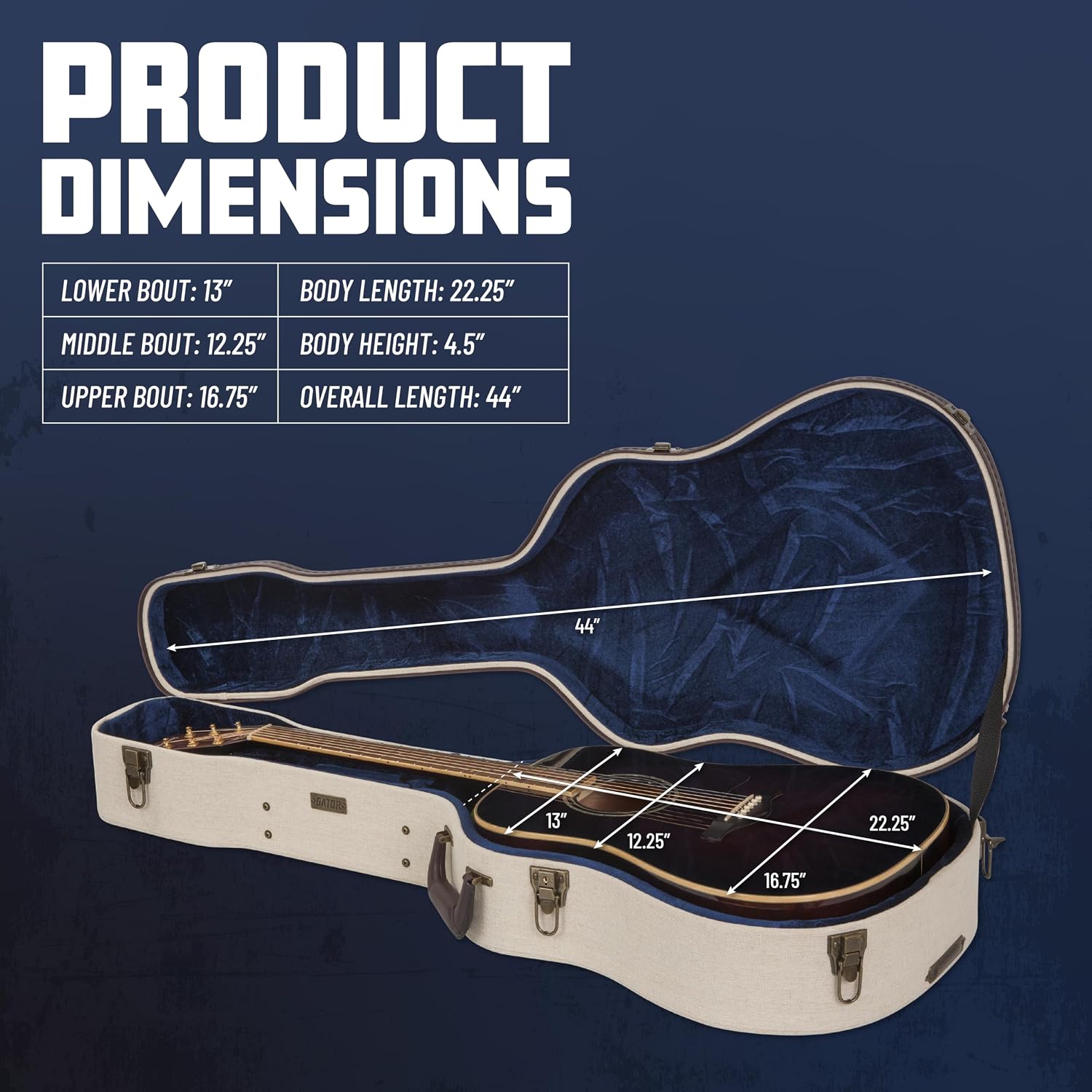 Gator Cases Journeyman Series Deluxe Wood Case for Resonator Style Acoustic Guitars (GW-JW RESO)