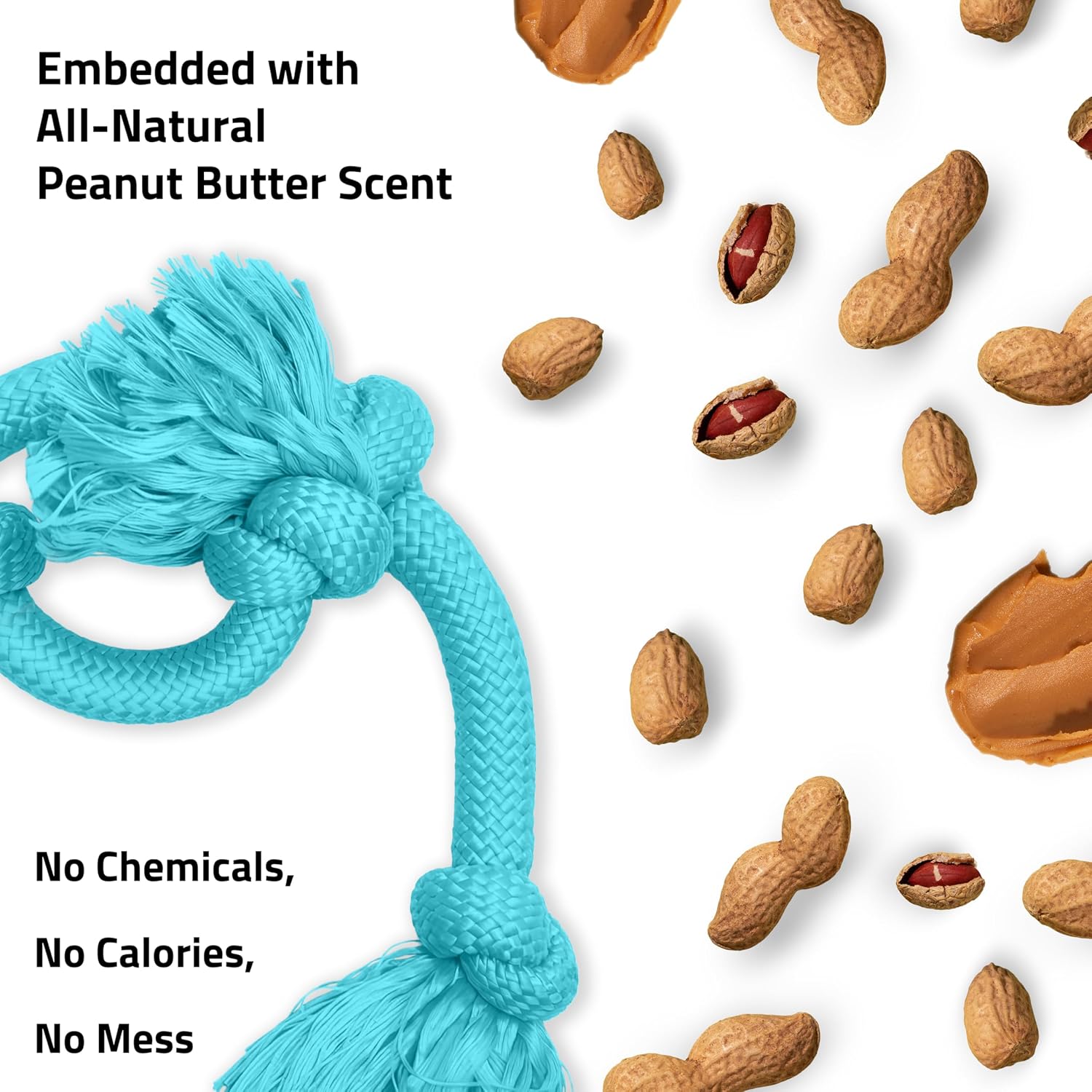 Playology Tug Rope Dog Toys for Large Breed Dogs - Jumbo, Beef Scent