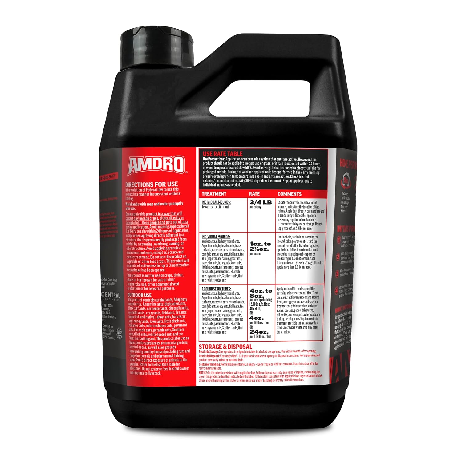 Amdro Ant Killer for Outdoor Home Perimeter, 24 Oz | Controls 25 species, outdoor ant bait, works up to 3 months, for lawns, landscaped areas, ornamental gardens