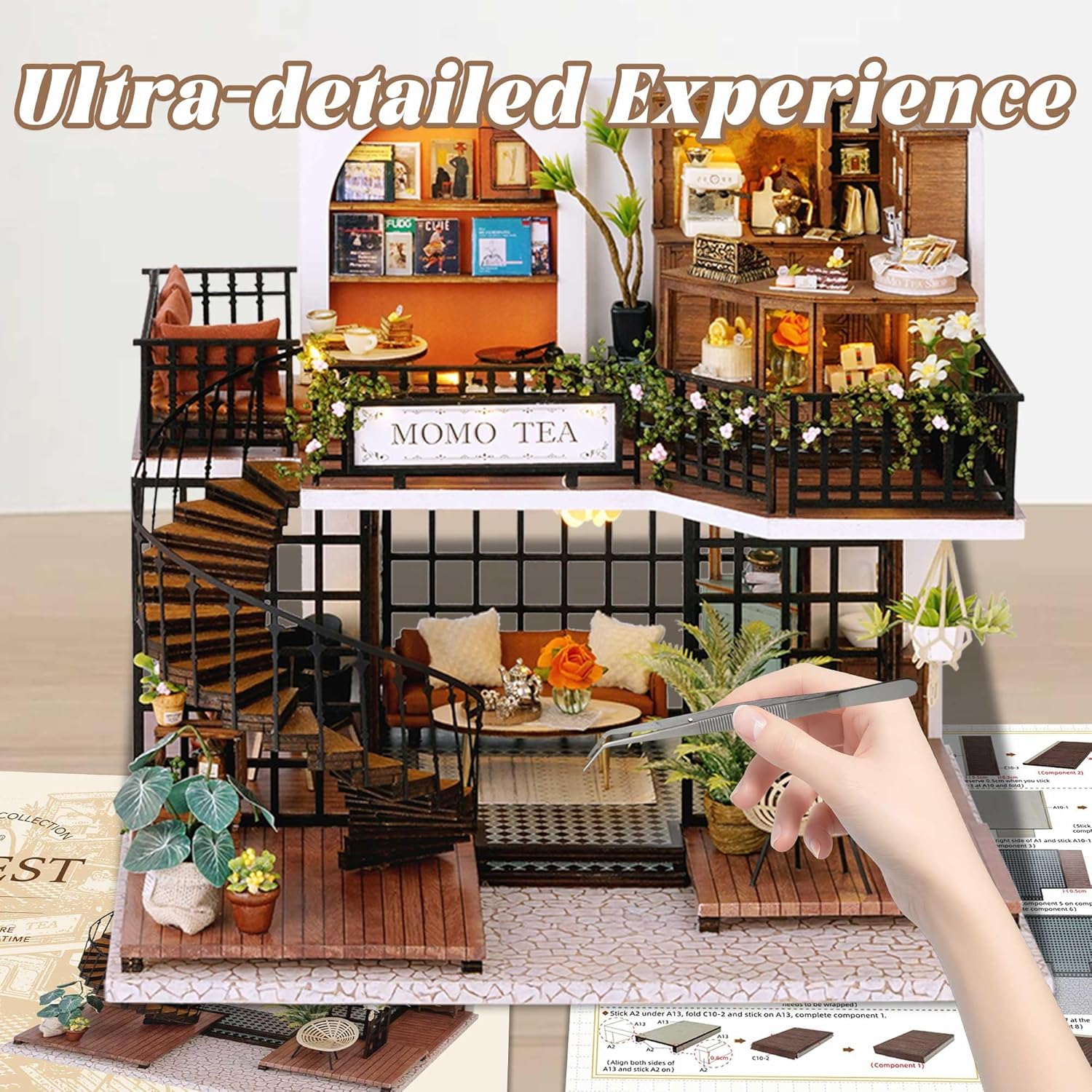 Flever Dollhouse Miniature DIY House Kit Creative Room with Loft Apartment Scene for Romantic Artwork Gift (Tranquil Life)