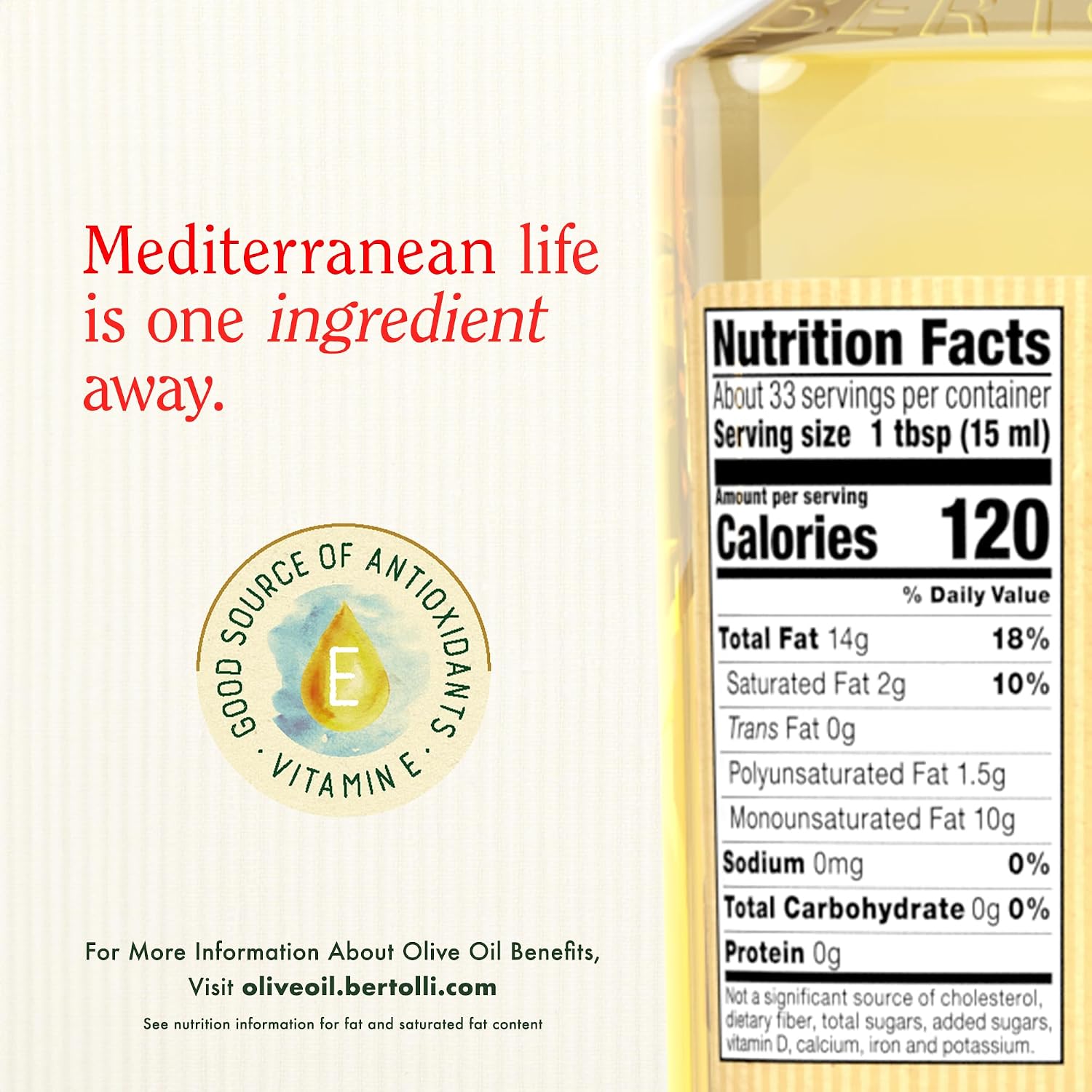 Bertolli Extra Light Olive Oil, Light Taste, 50.7 fl oz