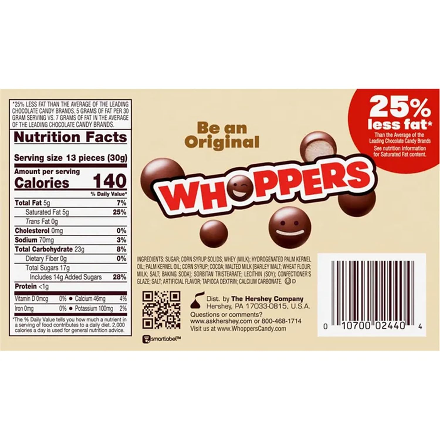 WHOPPERS, Chocolate Covered Malted Milk Balls, Fun Size 3 Balls Pack (Pack of 2 Pounds) | Pack of 2 Pounds
