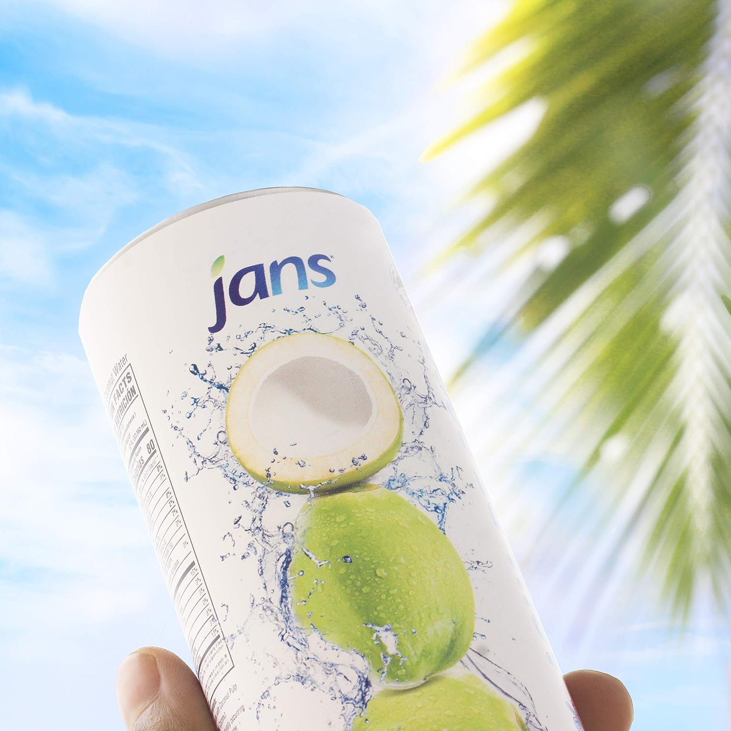Jans 100% Coconut Water With Pulp, Unsweetened, 16.57 Fl Oz, Pack of 12