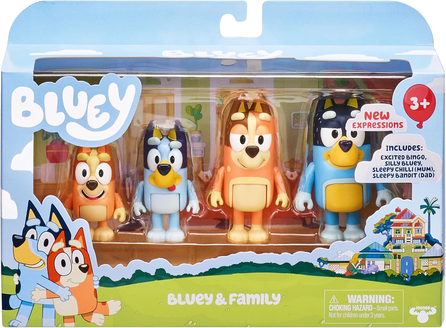 Bluey School Figurine Toys Pack of 4, Articulated Character Toys with Chloe, Rusty, and Calypso Figurines, Small Action Figures for Kids Ages 3+
