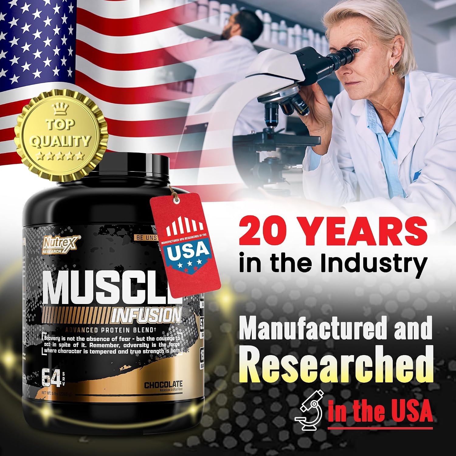 Nutrex Research Chocolate Whey Protein Powder Muscle Builder for Men & Women Whey Isolate Infusion with w/EAA & Hi BCAA Sports Nutrition Delicious