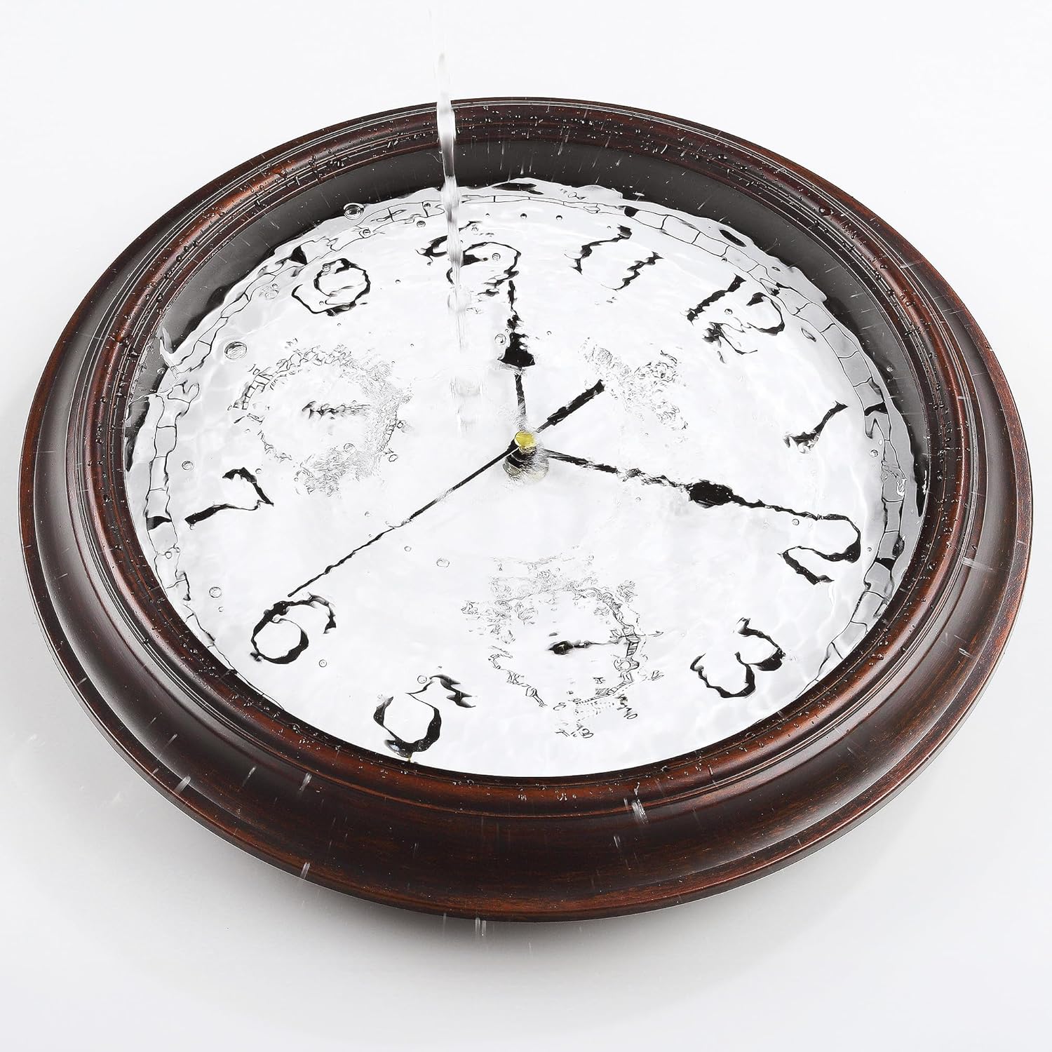 Lafocuse 12 Inch Brown Outdoor Wall Clocks with Temperature and Humidity