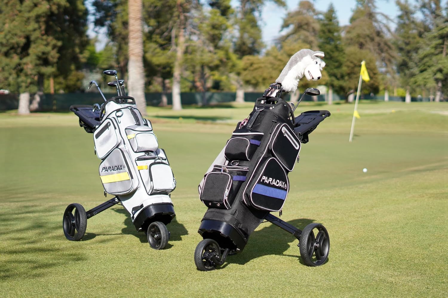 PARADAX A1-1 All-in-One Golf Bag - Cart Built Inside The Bag! | Cart hides Inside The Golf Bag Within Seconds. Push Golf Bag and Cart | Golf Bag and Cart Combo | Golf Bag with Wheels