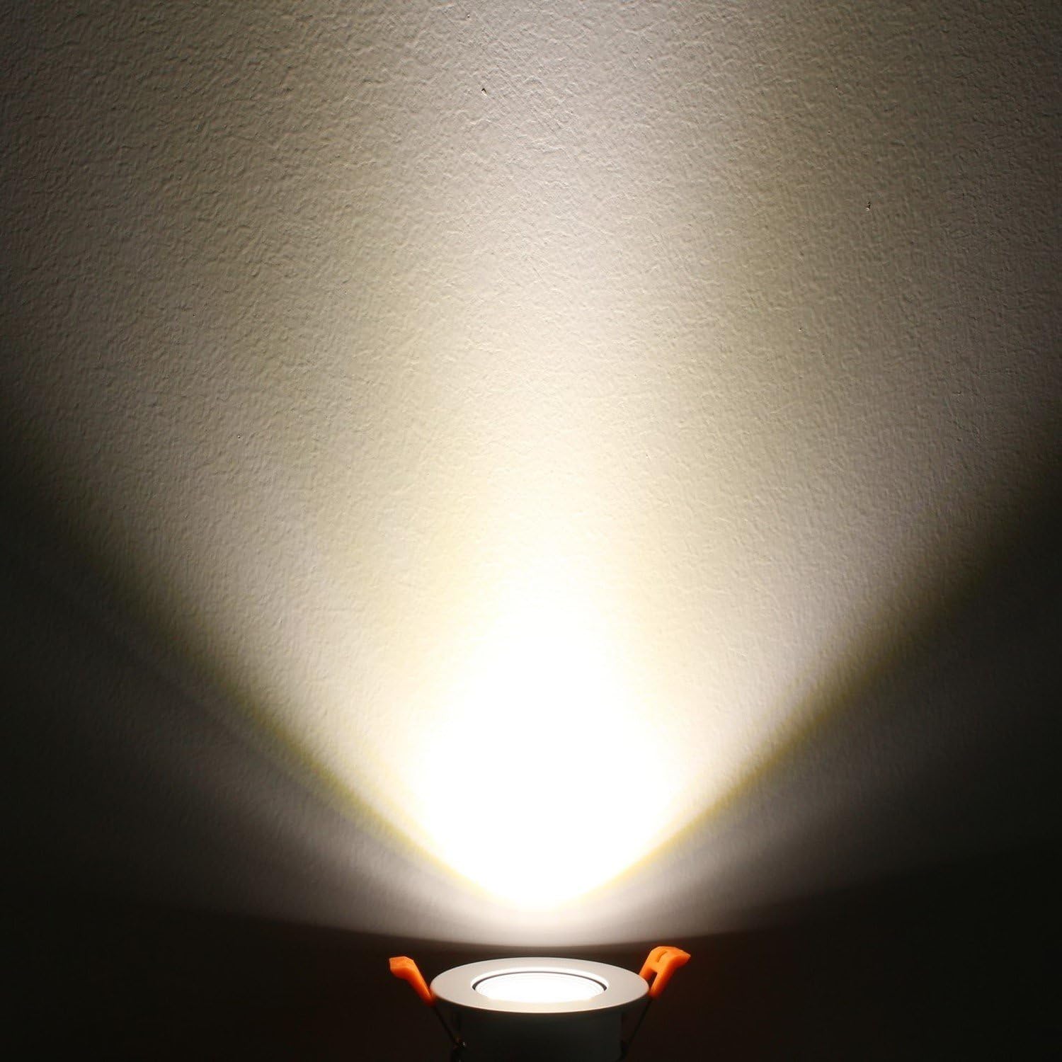LightingWill 2inch LED Dimmable Downlight, 3W COB Recessed Ceiling Light, Warm White 3000K-3500K, CRI80, 25W 220LM Halogen Bulbs Equivalent, White (4 Pack)