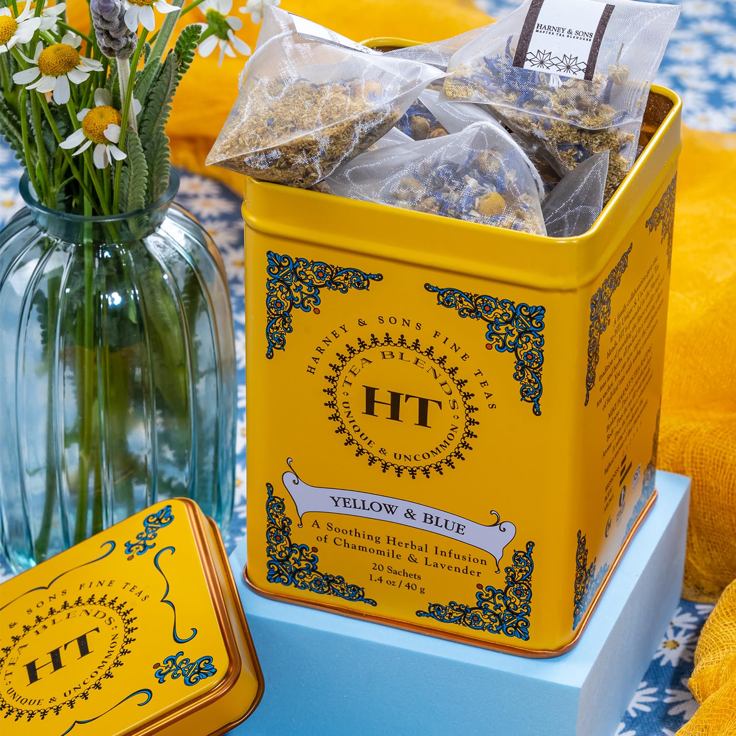 Harney & Sons HT Organic Supreme Green Tea, 20 Sachets, Tea Tin | Organic green tea with 20 sachets in a reusable tea tin. Caffeinated.
