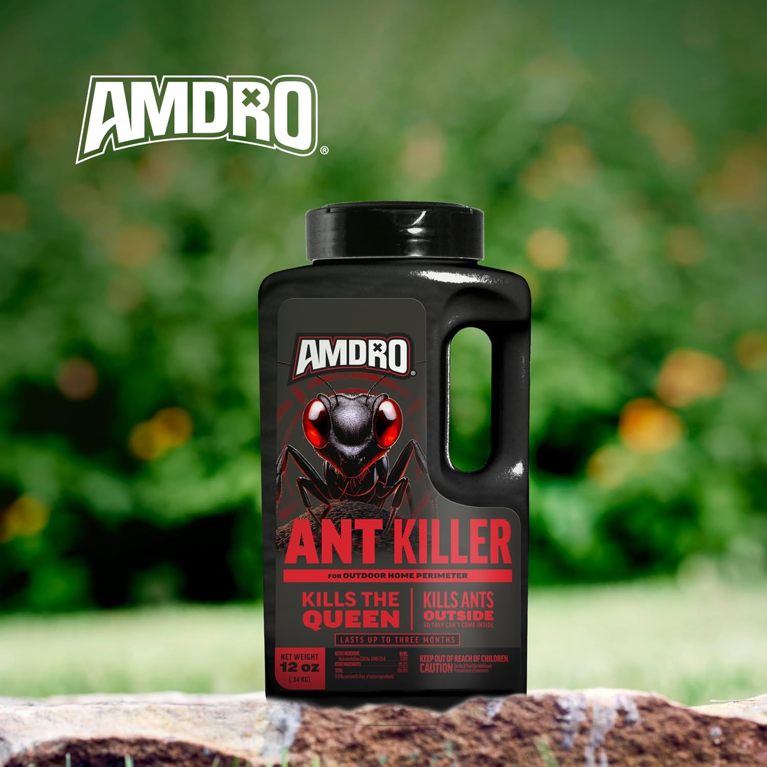 Amdro Ant Killer for Outdoor Home Perimeter, 24 Oz | Controls 25 species, outdoor ant bait, works up to 3 months, for lawns, landscaped areas, ornamental gardens