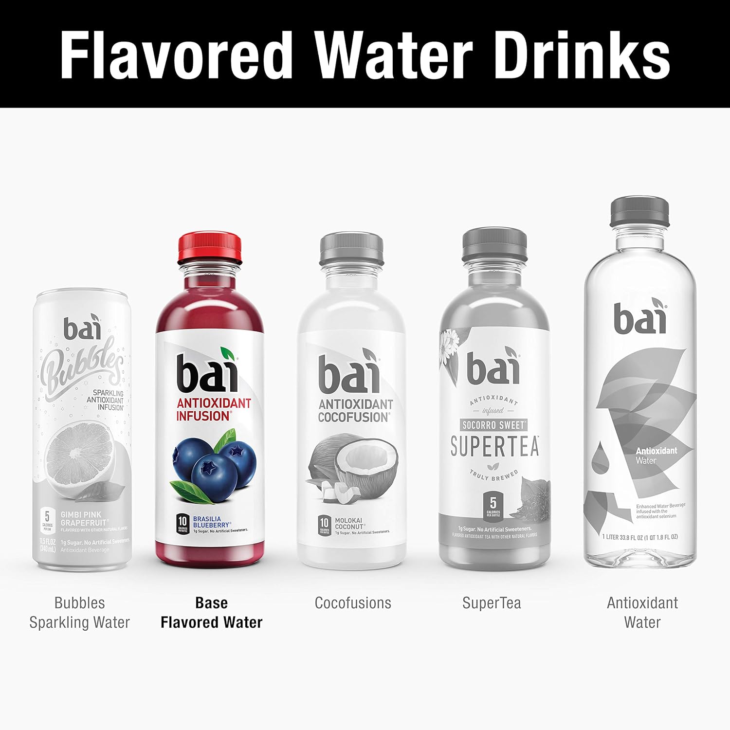 Bai Coconut Flavored Water Puna Coconut Pineapple, Antioxidant Infused, Coconut Pineapple Flavored Water Drink, 18 Fluid Ounce Bottles, 6 Count