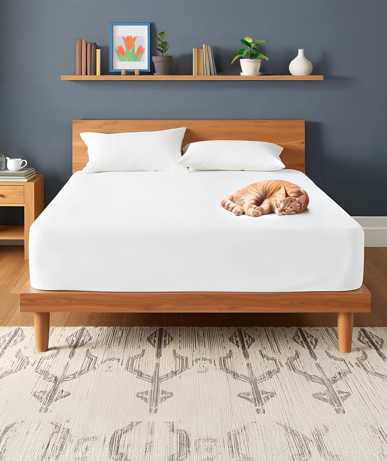 Everlasting Comfort Premium Queen Size Mattress Protector - Waterproof & Hypoallergenic, Noiseless Design, Washable Cover, 18" Deep Pocket, Bed Bug & Dust Mite Proof Cover for Sleep Hygiene
