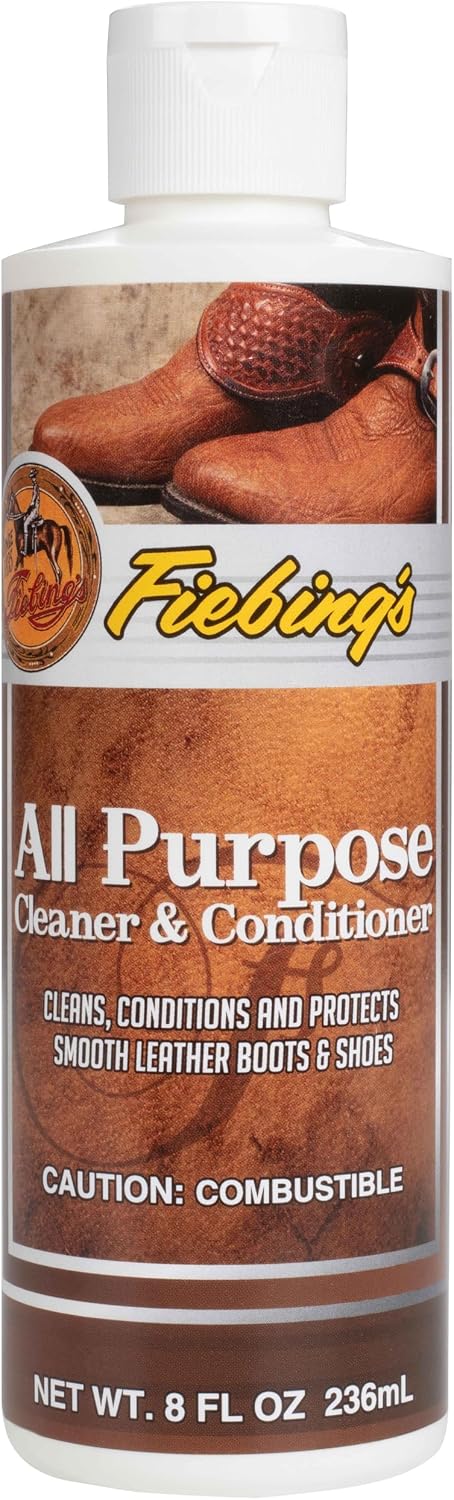 Fiebing's Leather Cleaner & Conditioner (8 oz) - All Purpose Wax-Free Color Safe Formula Protects & Strengthens All Leather - Prevents Molding