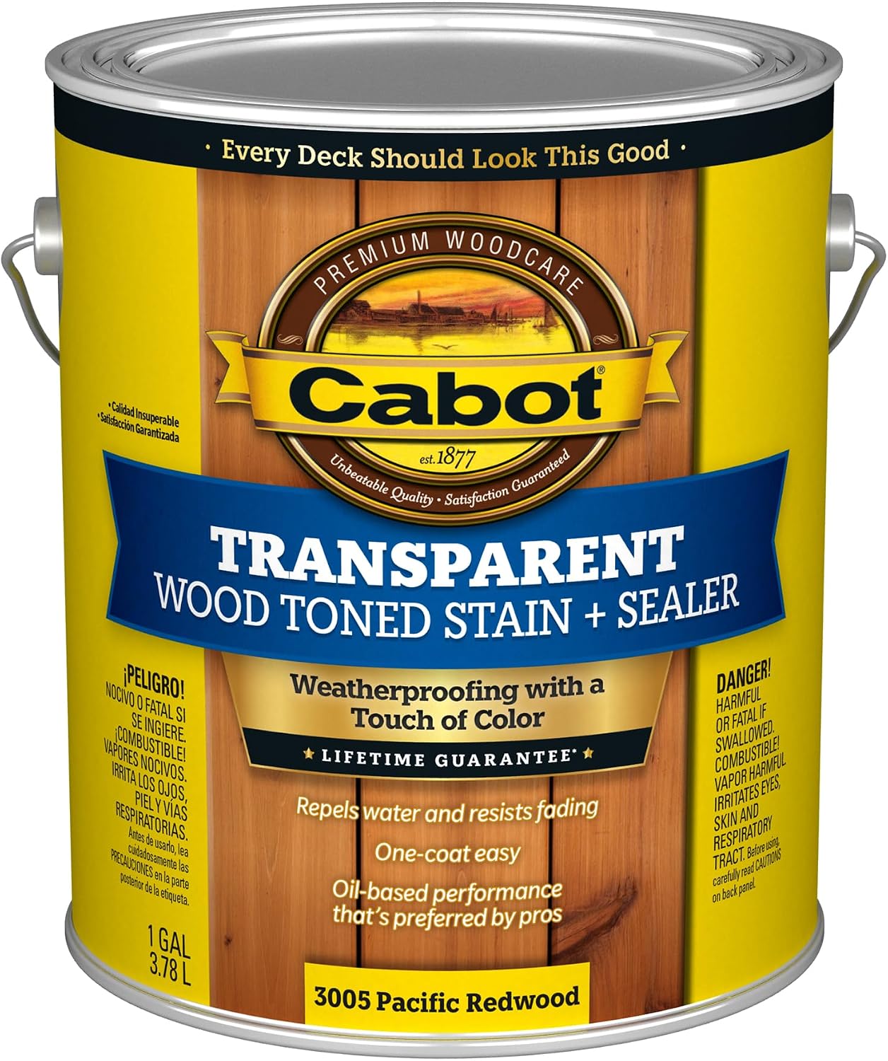 Cabot 140.0003005.007 Wood Toned Deck & Siding Stain, Pacific Redwood