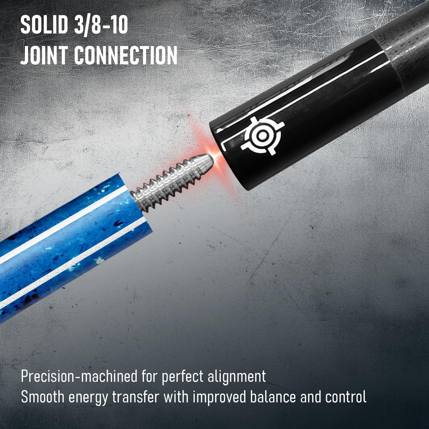 CUEBOTS Glass Fiber Cue, Glass Fiber House Cue Stick, Club Cue, Cue for Beginners, Durable Uni-QR, 3/8-10, 5/16-18 Joint, Long Lasting Glassfiber Shaft, 7-Layer Microfiber Tip