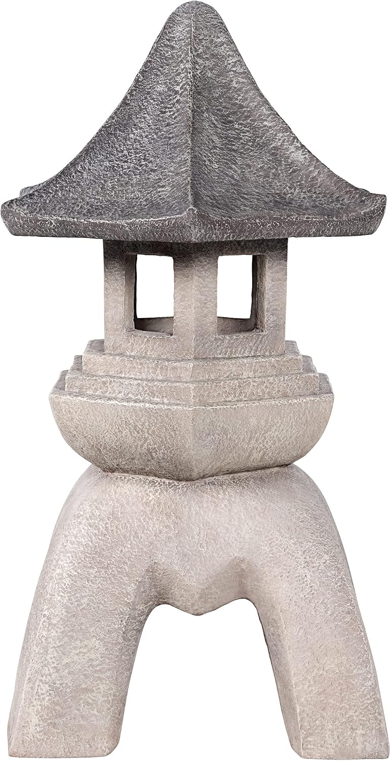 Design toscano ng29870 asian decor pagoda lantern indoor/outdoor statue, 11 inches wide, 11 inches deep, 17 inches high, handcast polyresin, two tone stone finish