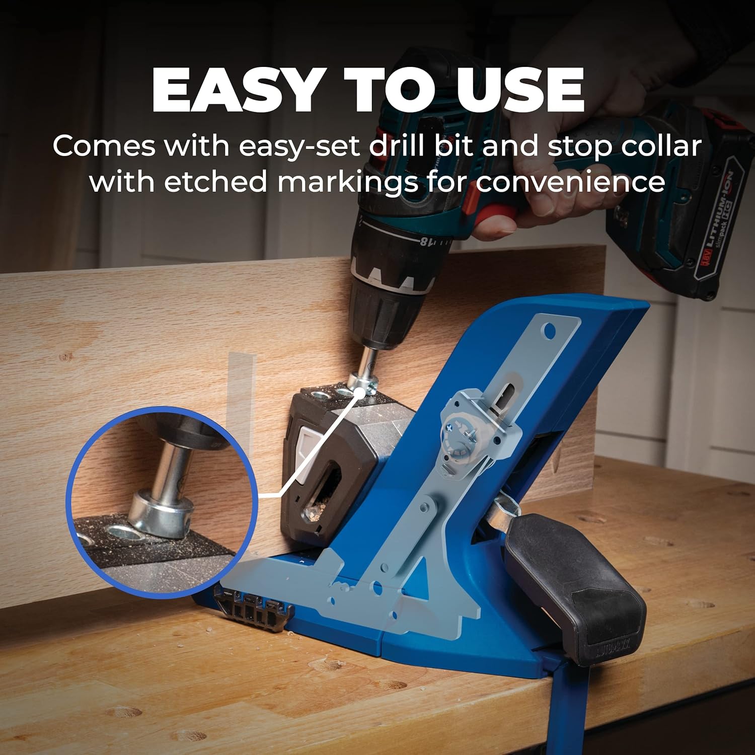 Kreg KPHJ720 Pocket-Hole Jig 720 - Durable Kreg Pocket-Hole Jig - Easy Clamping & Adjusting - For Materials 1/2" to 1 1/2" Thick