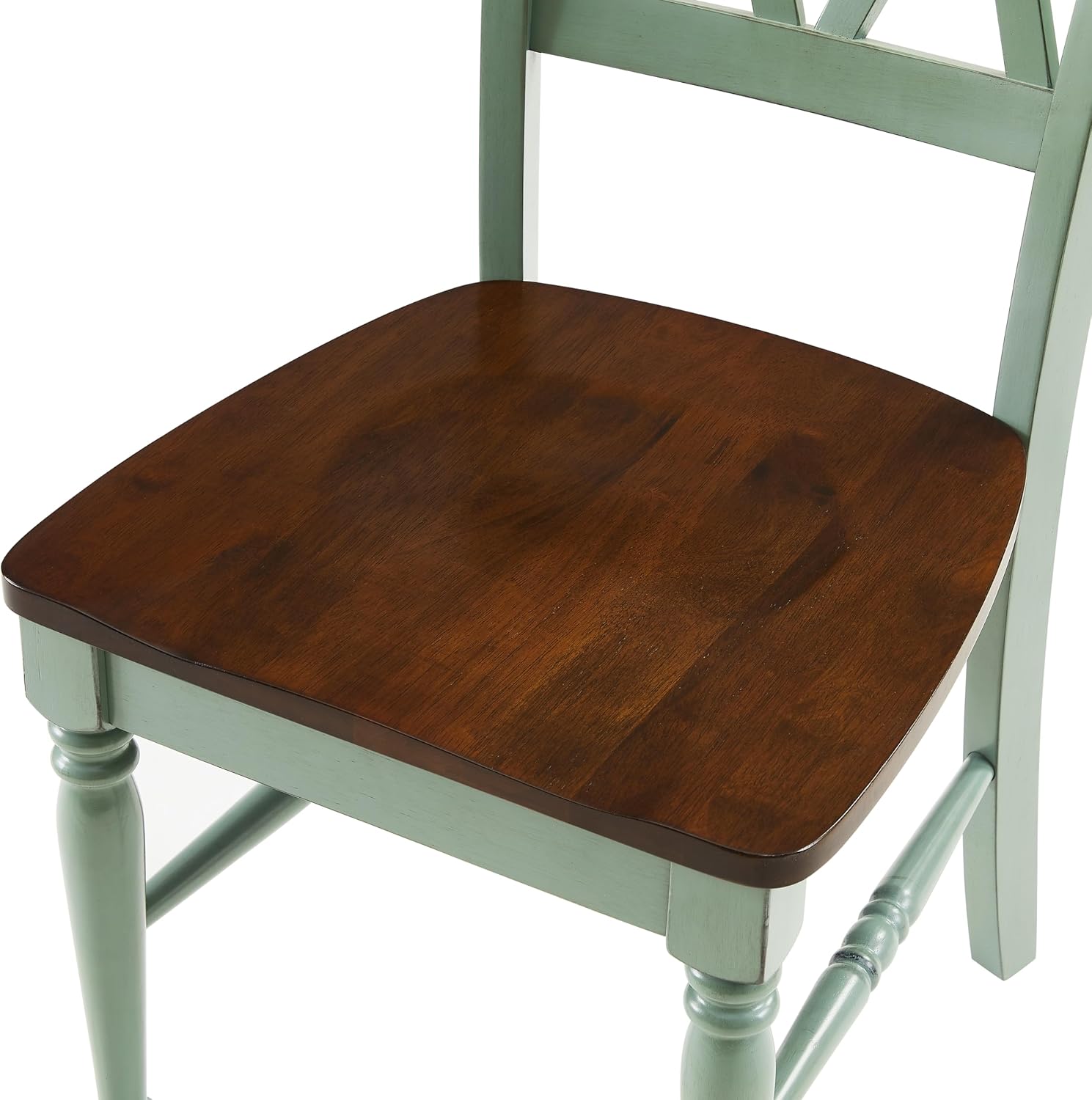 Crosley Furniture Shelby Traditional Wood X-Back Dining Room Chairs Set of 2, Kitchen Chair, Distressed White