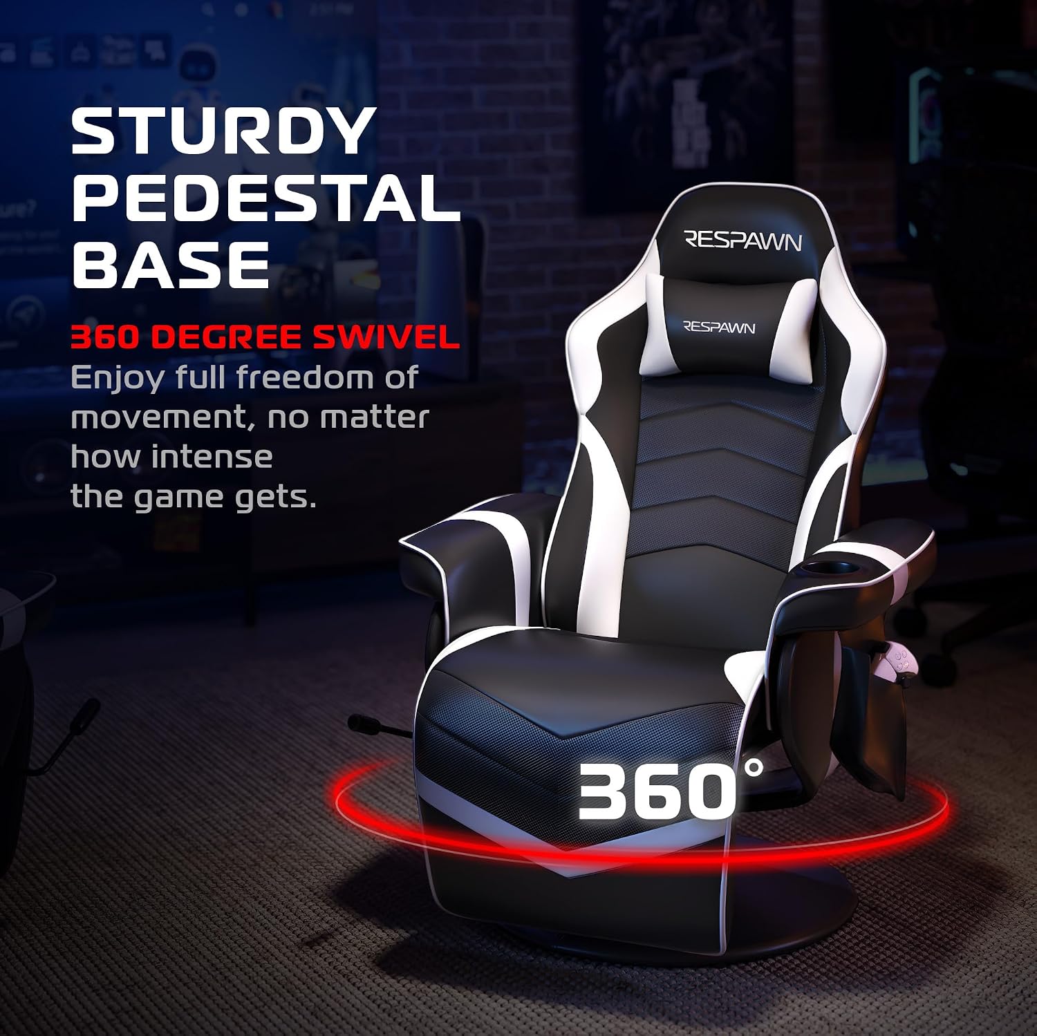 Respawn 900 Gaming Recliner Chair with Footrest, Cup Holder and Swivel