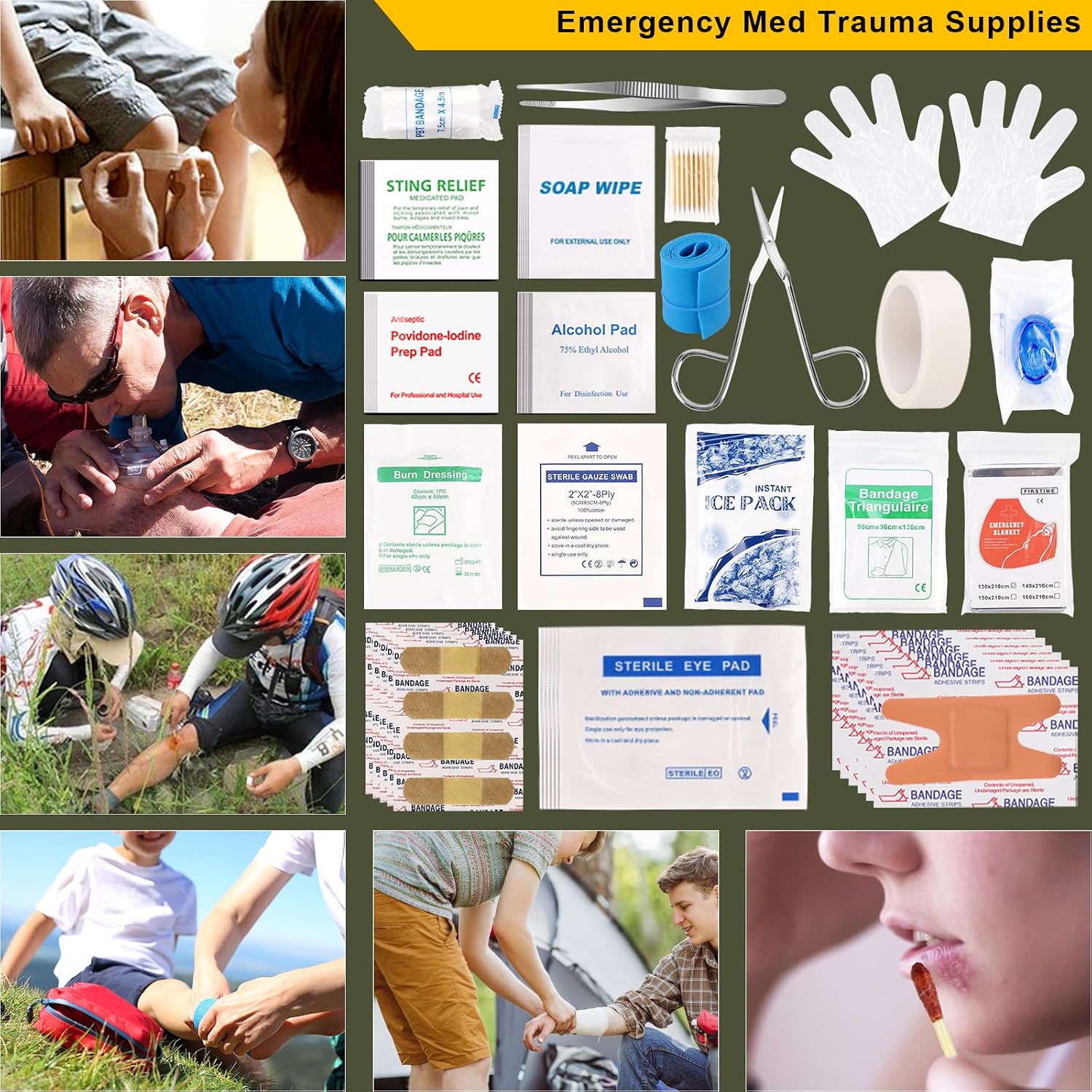 Survival Kit, 200 in 1, Gifts for Men Women Teenagers, Upgraded Survival First Aid Kit