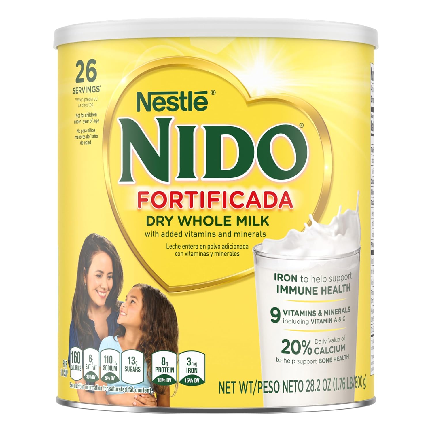 Nestle Nido Fortificada Whole Milk Powder, 28.1 Oz