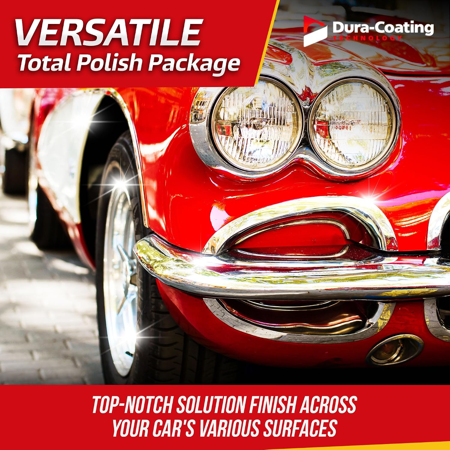 Dura-Coating Total Polish Package - Complete Car Care Polishing Set- 16 oz Blue Premium Metal Polish, Step 1 Compound, Step 2 Final Polish