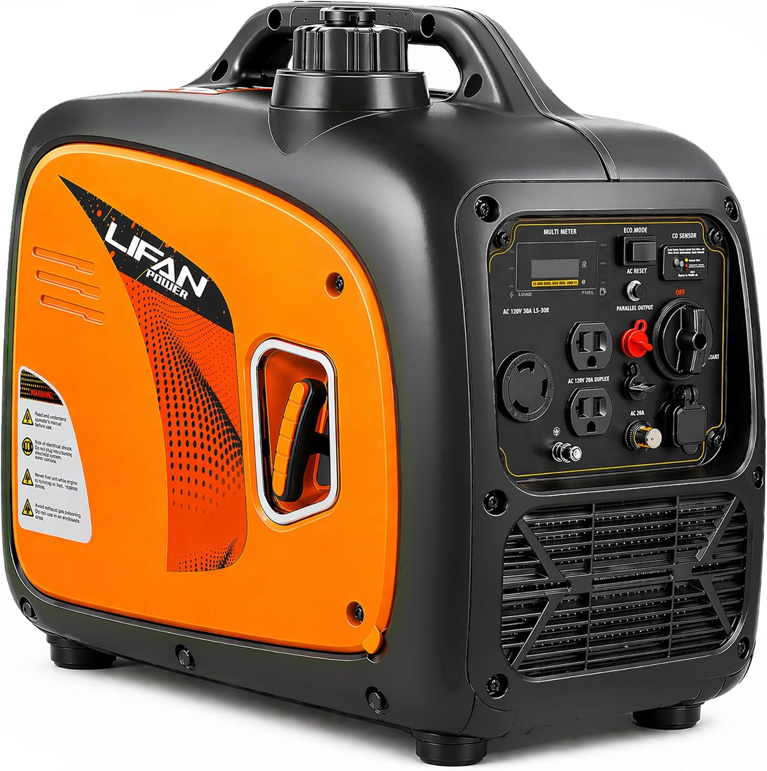 LIFAN 6900W Inverter Generator for Home Backup, 120/240V, Remote Start | 5500W Rated Gas Power, Pure Sine Wave, CO-Minder, RV Ready, Up to 14H at 25% Load