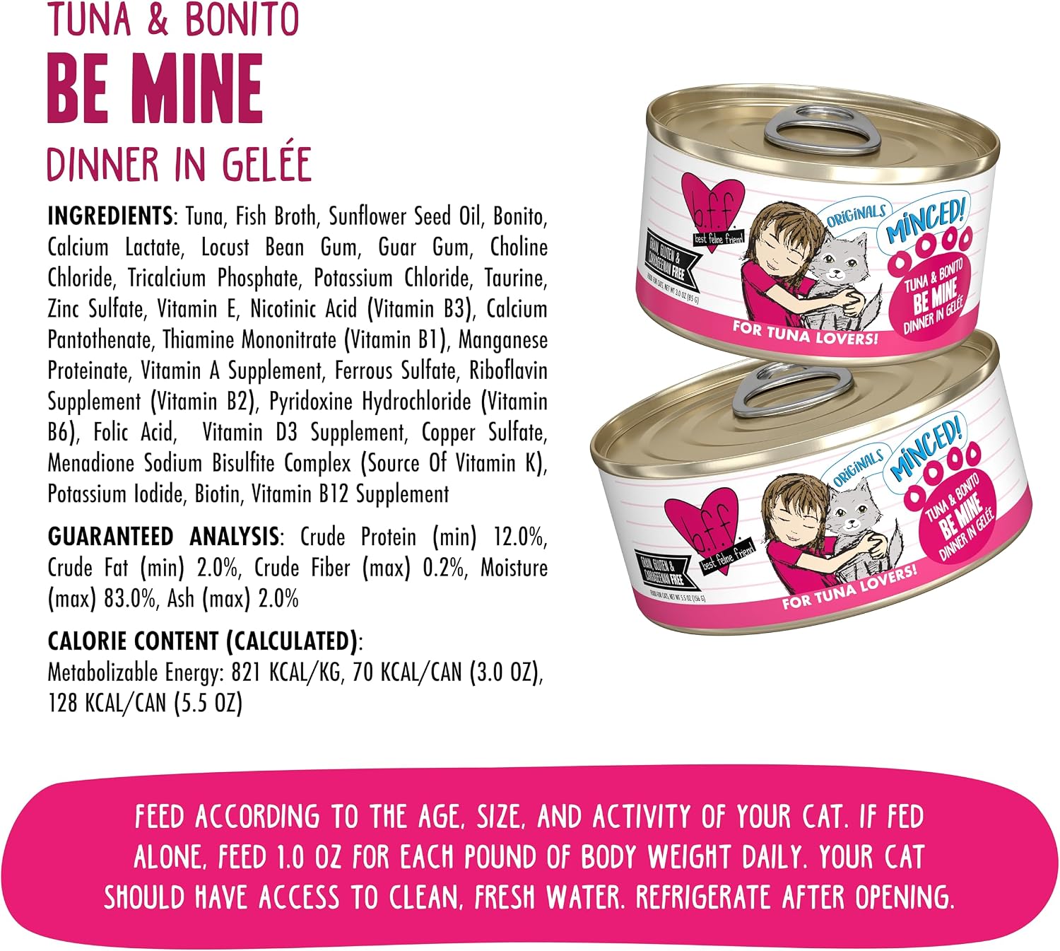Weruva BFF Minced Natural Wet Cat Food, Batch O Besties Variety Pack, 5.5oz Can, Pack of 8