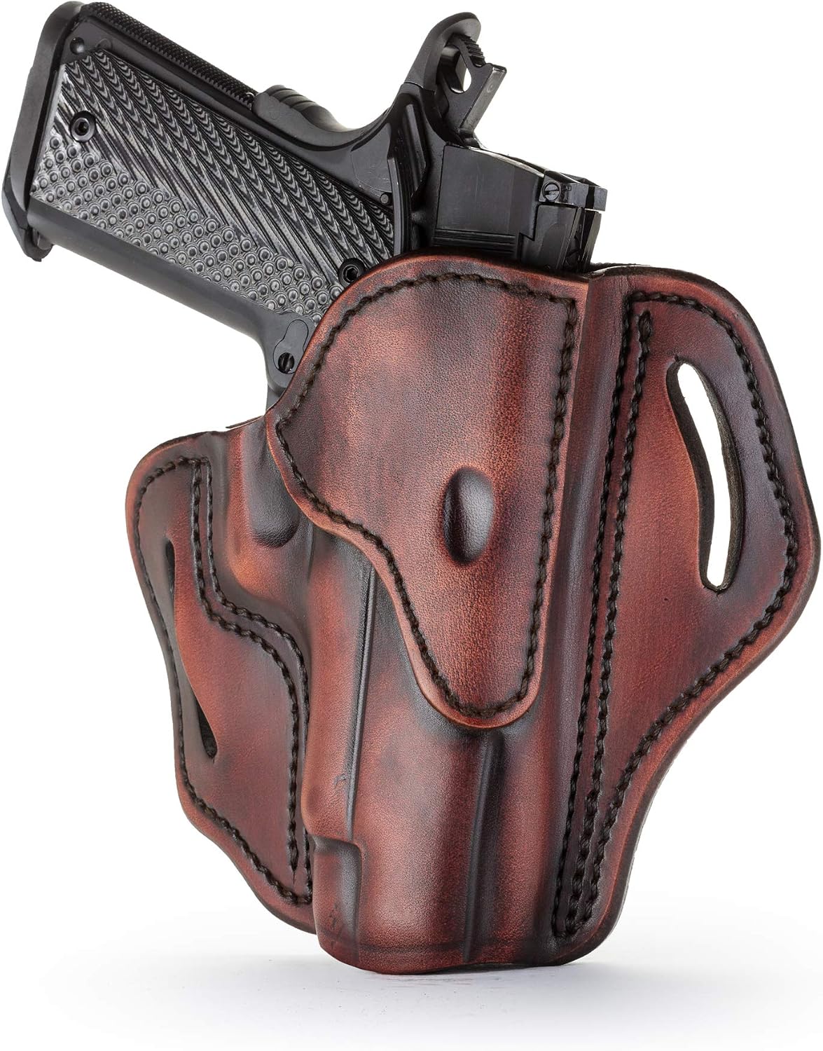 1791 Gunleather OWB Holster, Fits Sig P226, P220, P229, Beretta 92FS, VP9 | Right-handed leather gun holster also fits Beretta M9, Glock 17, 20, 21, 22, Springfield XD and 1911 with full rail