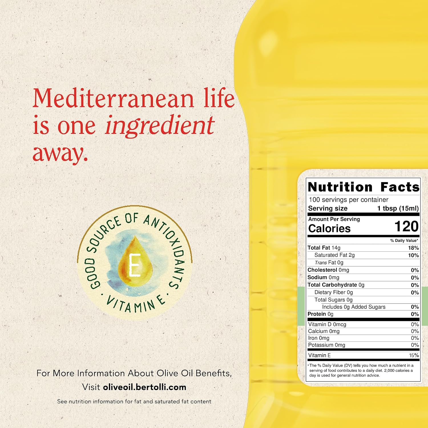 Bertolli Extra Light Olive Oil, Light Taste, 50.7 fl oz