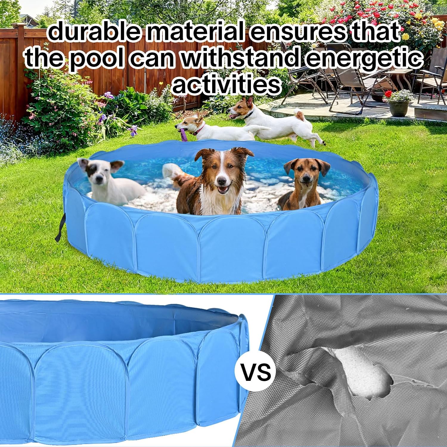 Alvantor Pet Swimming Pool Dog Bathing Tub Kiddie Pools Cat Puppy Shower Spa Foldable Portable Indoor Outdoor Pond Ball Pit 63"x12" Patent Pending