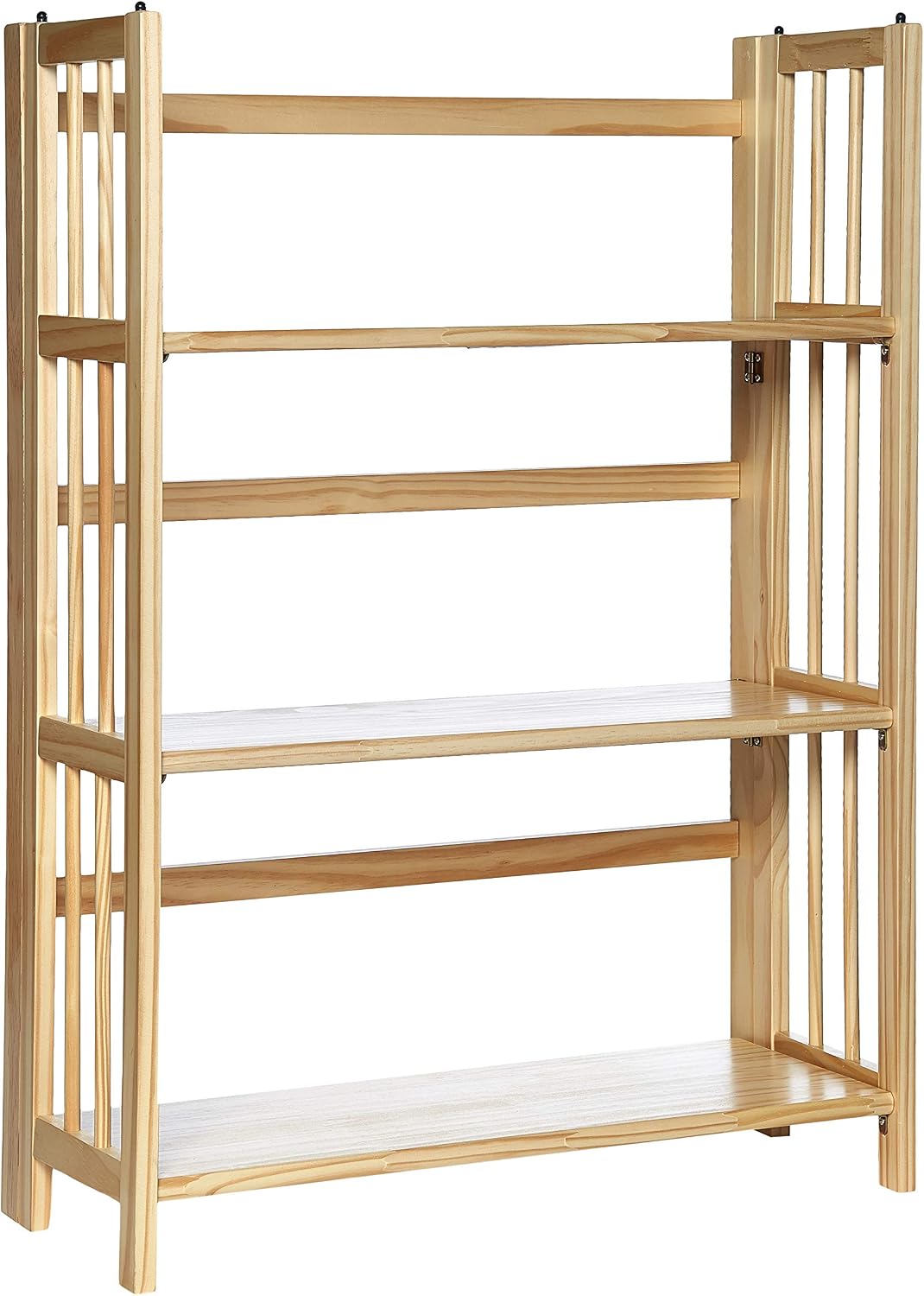 Casual Home 3-Shelf Folding Stackable Bookcase (27.5" Wide)-Walnut