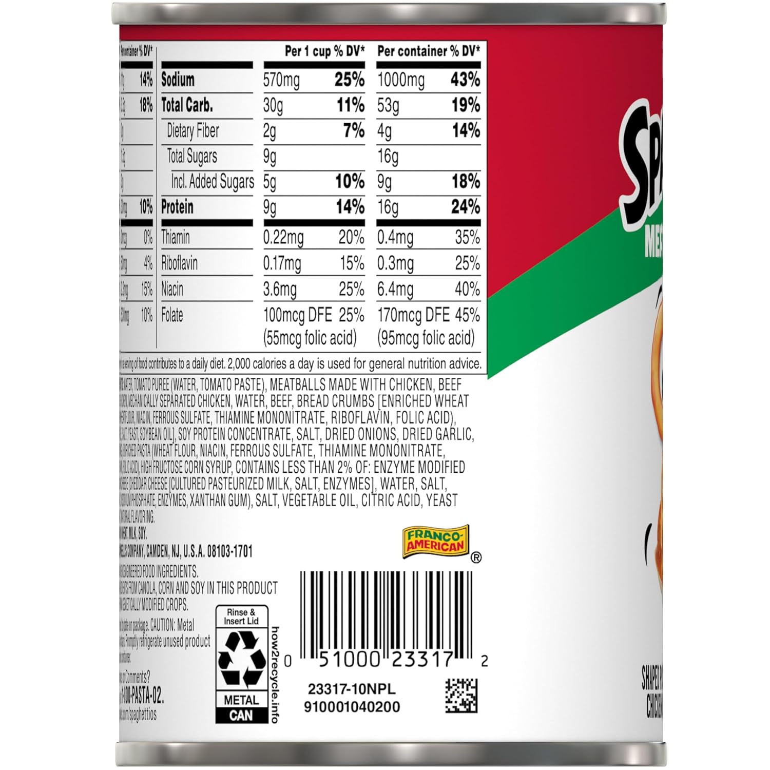 SpaghettiOs Original Canned Pasta, 15.8 oz Can (Pack of 4)