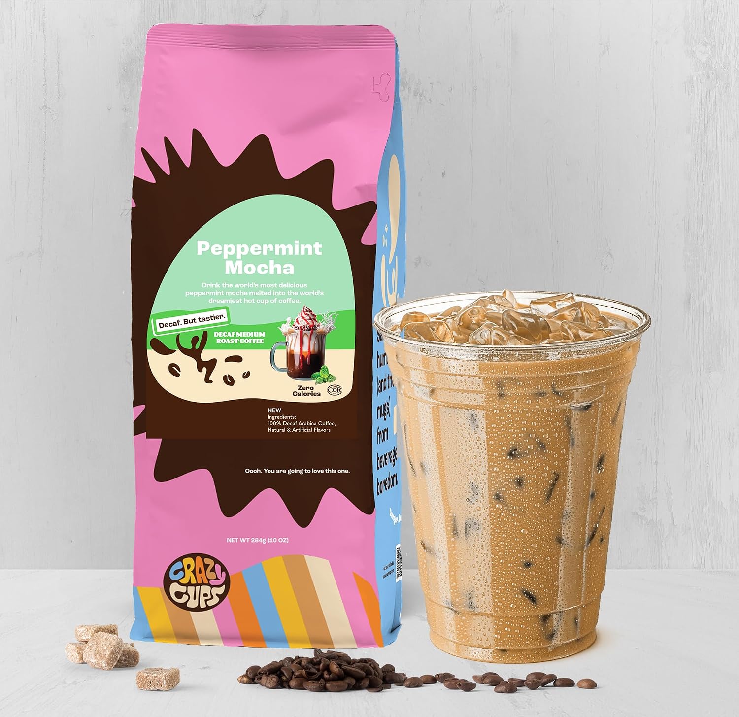 Crazy Cups Flavored Ground Coffee, Cinnamon French Toast, in 10 oz Bag, For Brewing Flavored Hot or Iced Coffee