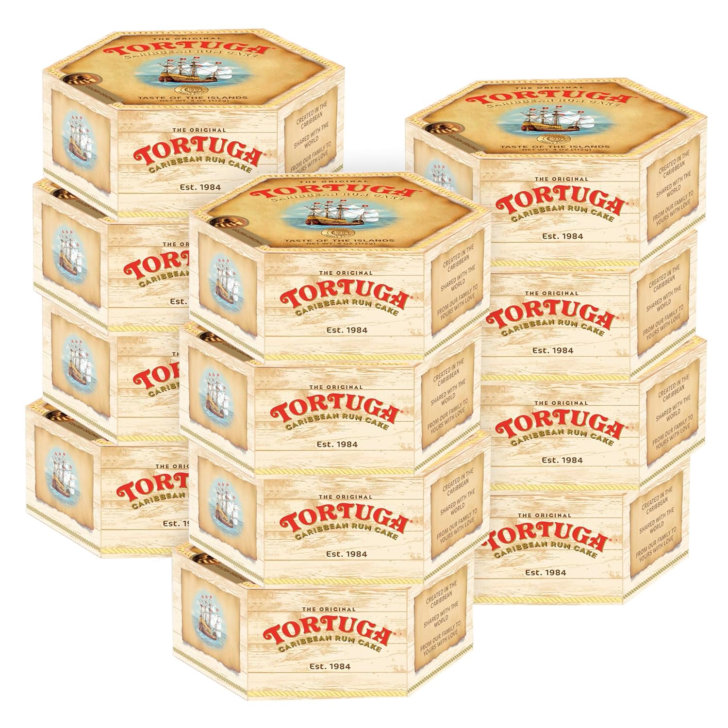 TORTUGA Provenance Rum Cake Variety Pack – 4 oz. - 6 Pack - The Perfect Premium Gourmet Gift for Stocking Stuffers, Gift Baskets