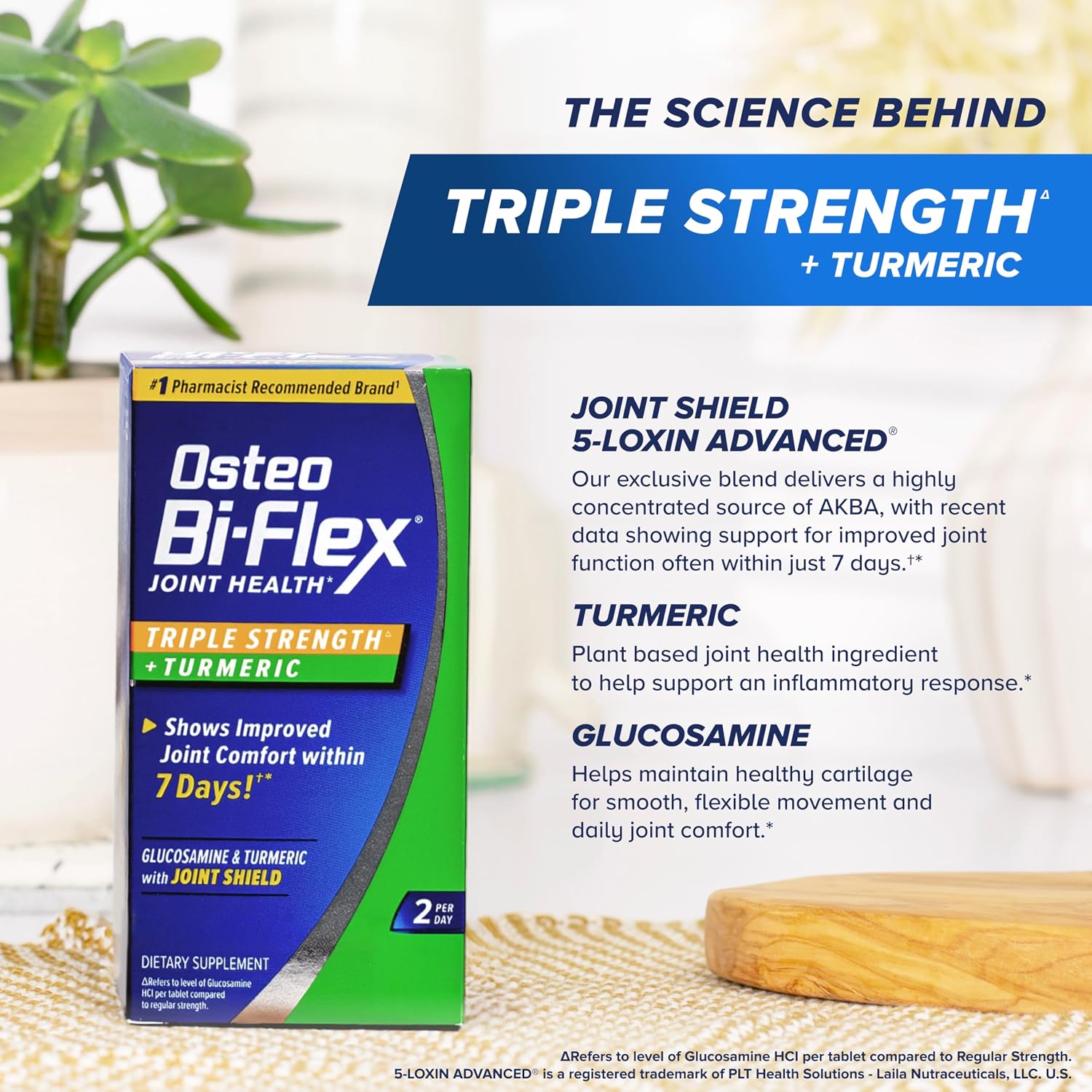 Osteo Bi-Flex Triple Strength Glucosamine Supplement with Turmeric Extract | Improve Joint Function, Antioxidant Power, 80 Coated Tablets