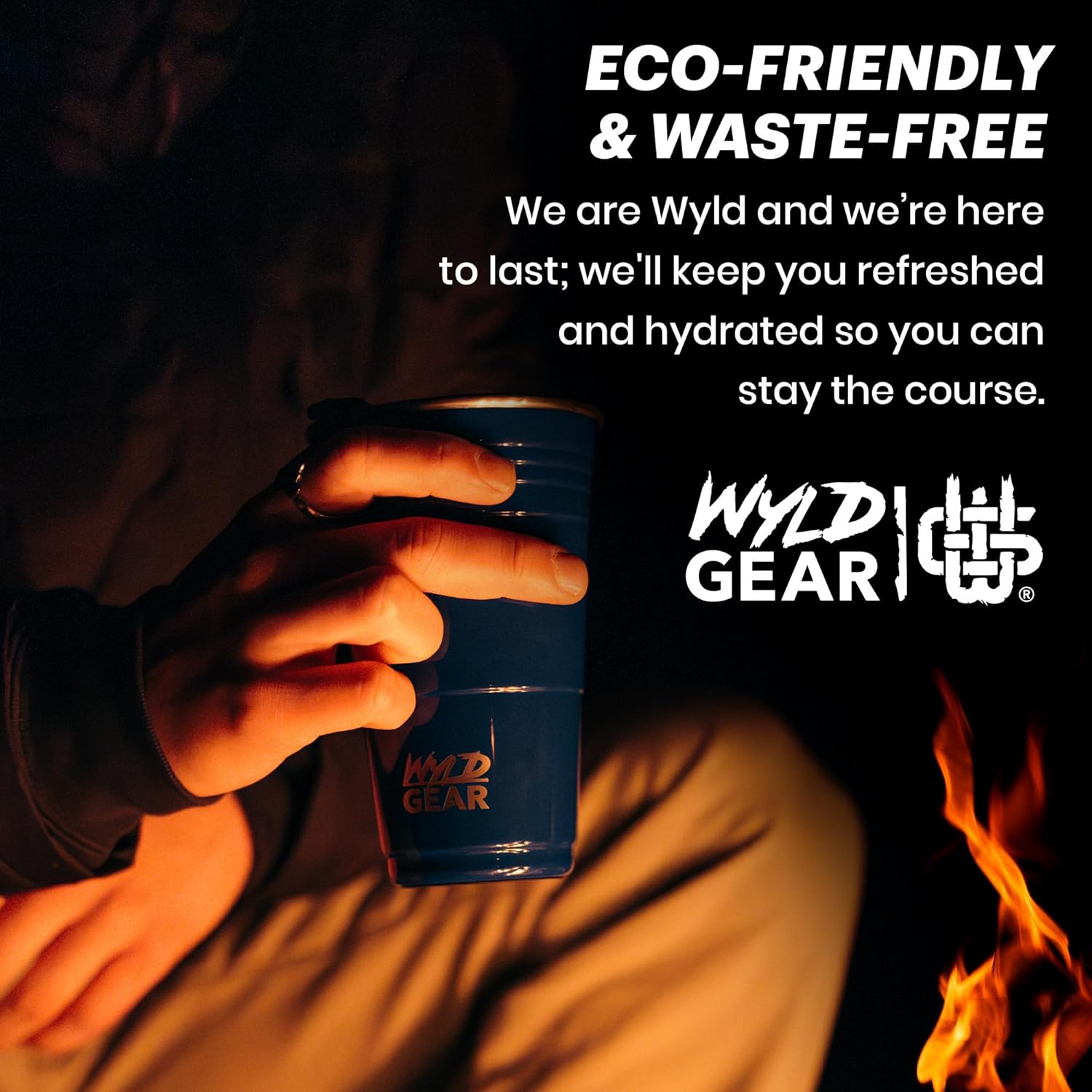 Wyld Gear Party Cup 24oz Red Stainless Steel Reusable Metal Cup with Lid