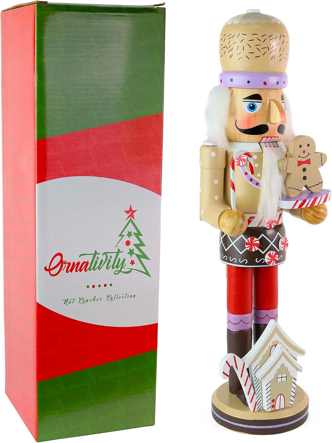 Gingerbread Chef Christmas Wooden Nutcracker - Xmas Figure Decoration 14"