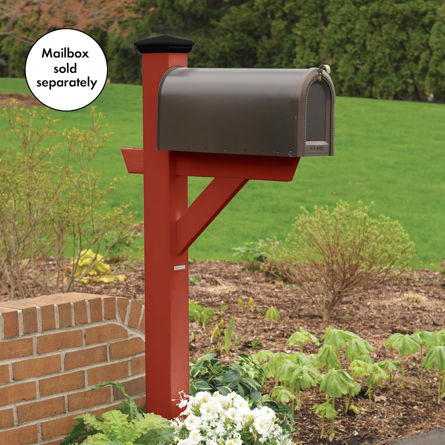 Highwood AD-MLBX1-CGE Hazelton Mailbox Post, Coastal Teak