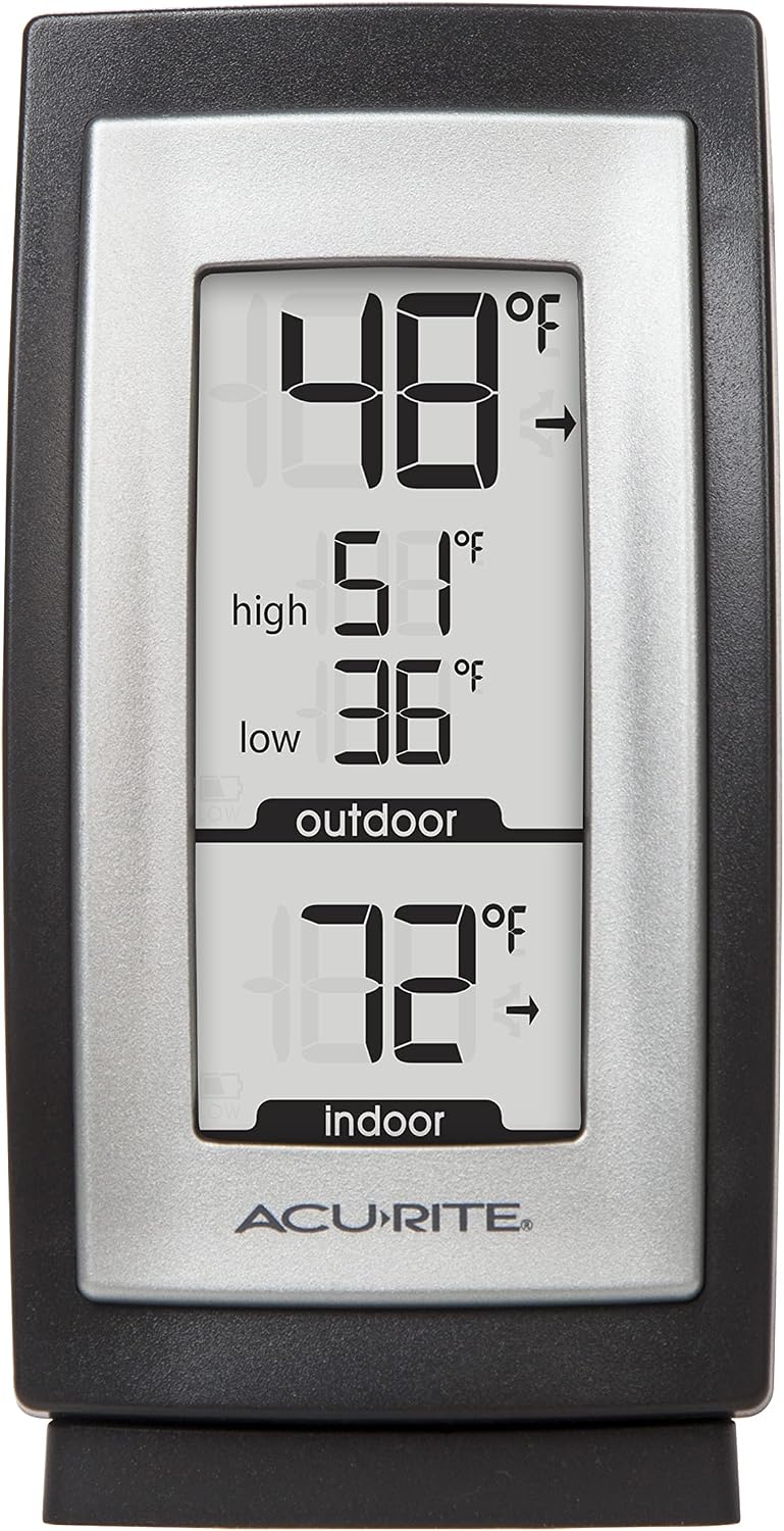 AcuRite 00831A2 Digital Thermometer with Indoor / Outdoor Temperature,Black
