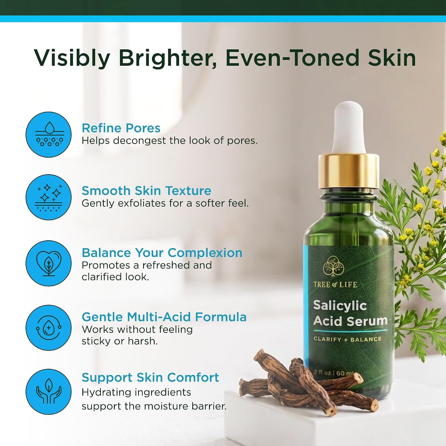 Tree of Life Vitamin C Serum for Face - Brightening and Hydrating Face Oil for Dark Spots and Fine Lines - Suitable for Sensitive Skin - Dermatologist Tested Skin Care - 1 Fl Oz | Brightening Vitamin C serum for face. Hydrating face oil that targets dark…