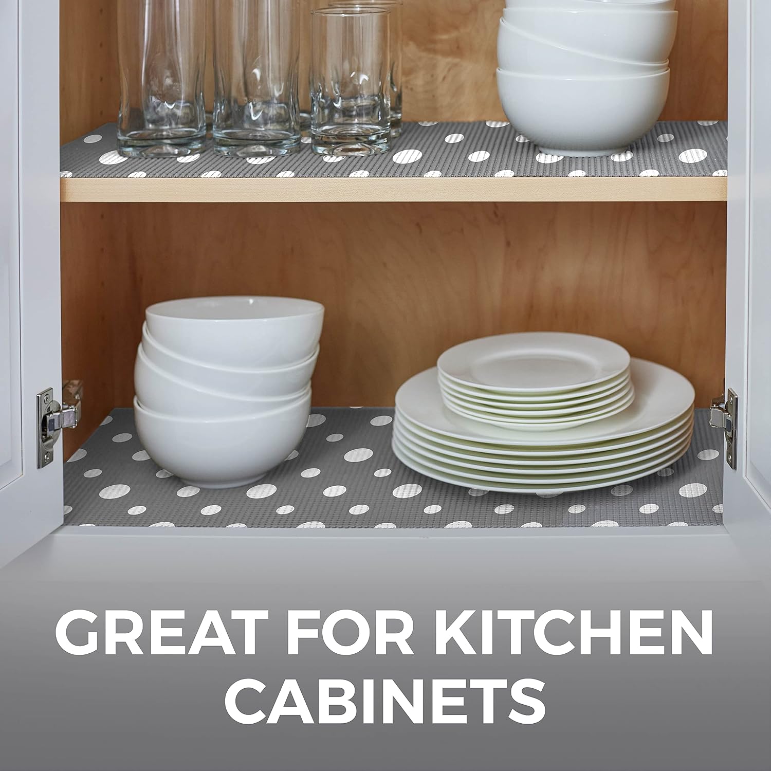HOME GENIE Shelf Drawer and Cabinet Liner, Non Adhesive, 12x20 Soft Gray